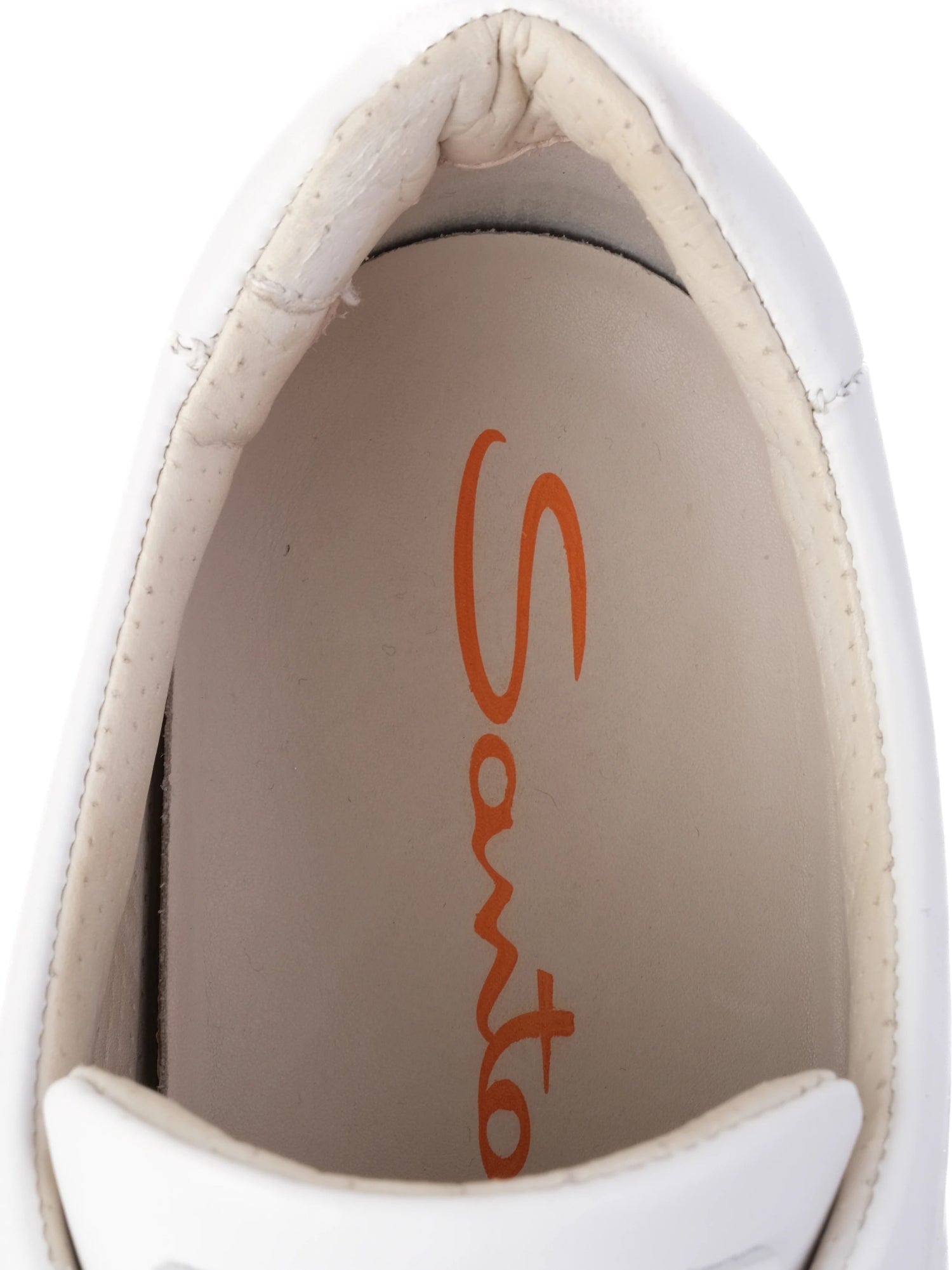 Excellent Santoni White Leather Slip-On Sneakers Size 39 Women