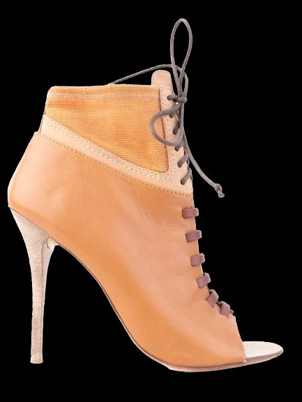 Excellent Giuseppe Zanotti Orange Leather High-Heeled Ankle Boots Size 36.5