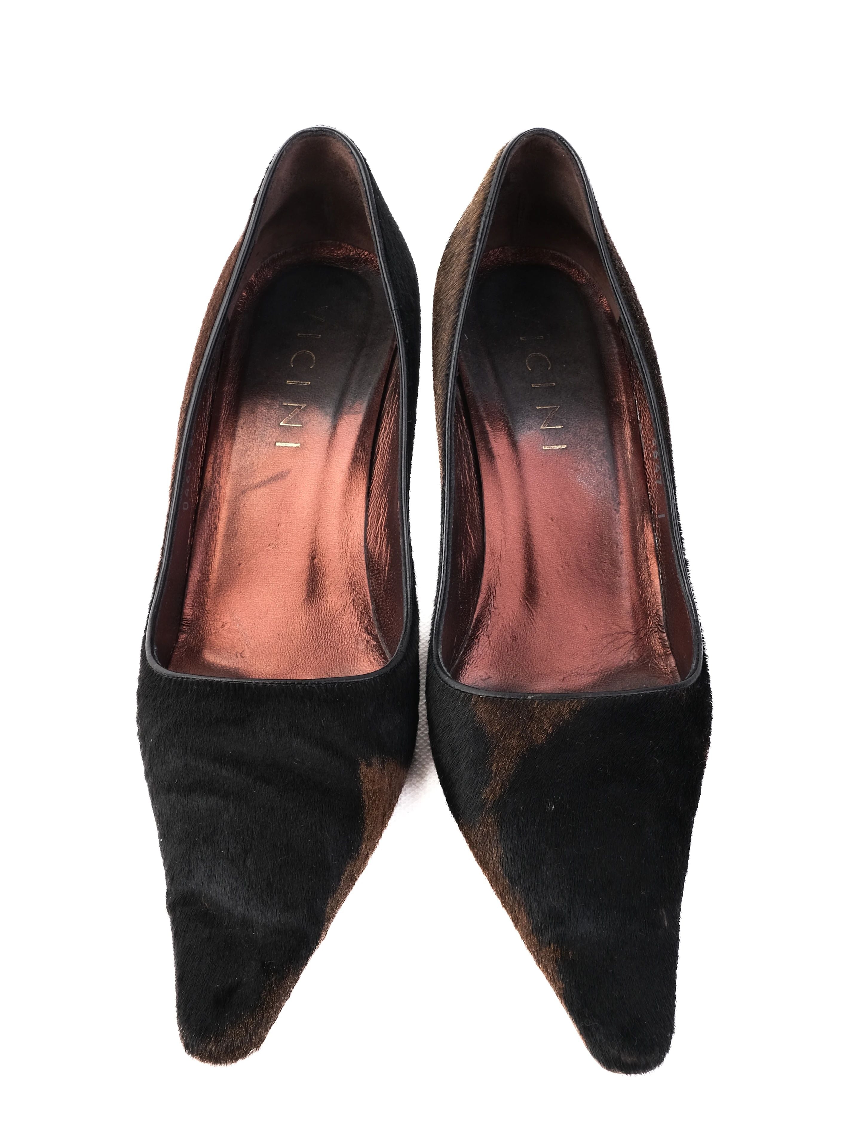 Excellent Vicini Orange Leather High-Heeled Shoes Size 38