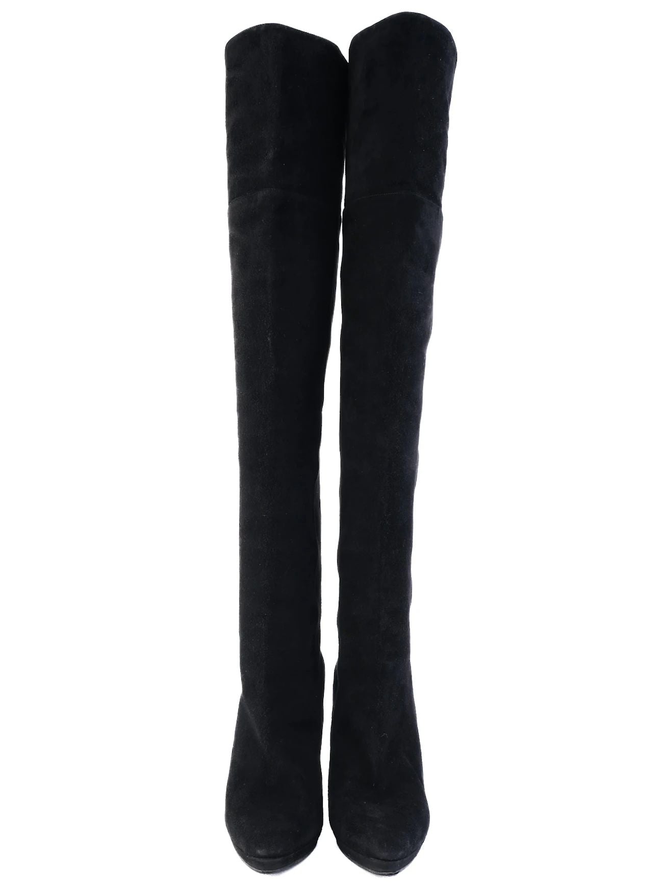 Jimmy Choo Black Suede Over-the-Knee Stiletto Boots Size 39.5