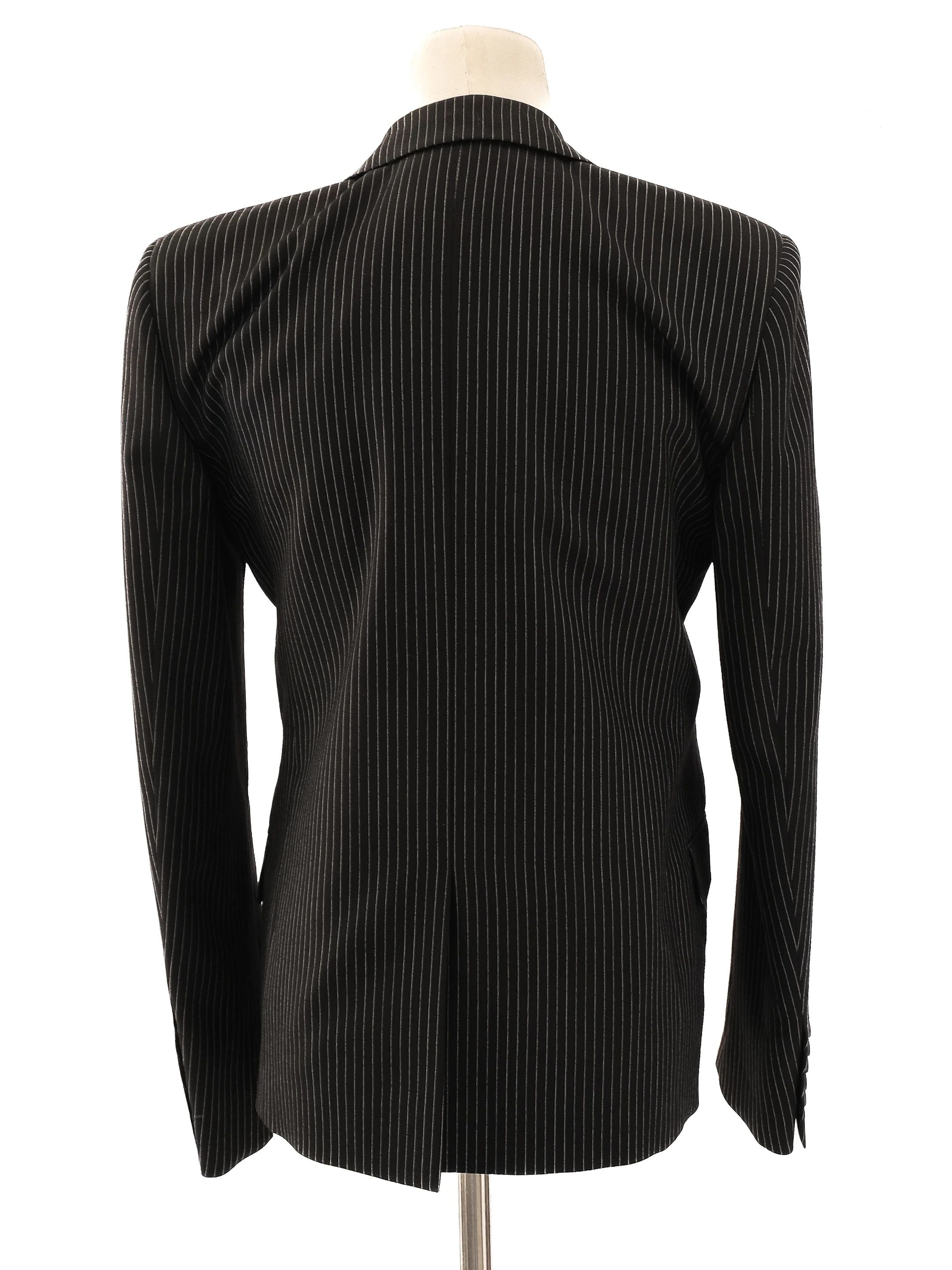 Excellent Saint Laurent Black Pinstripe Blazer Size M Women