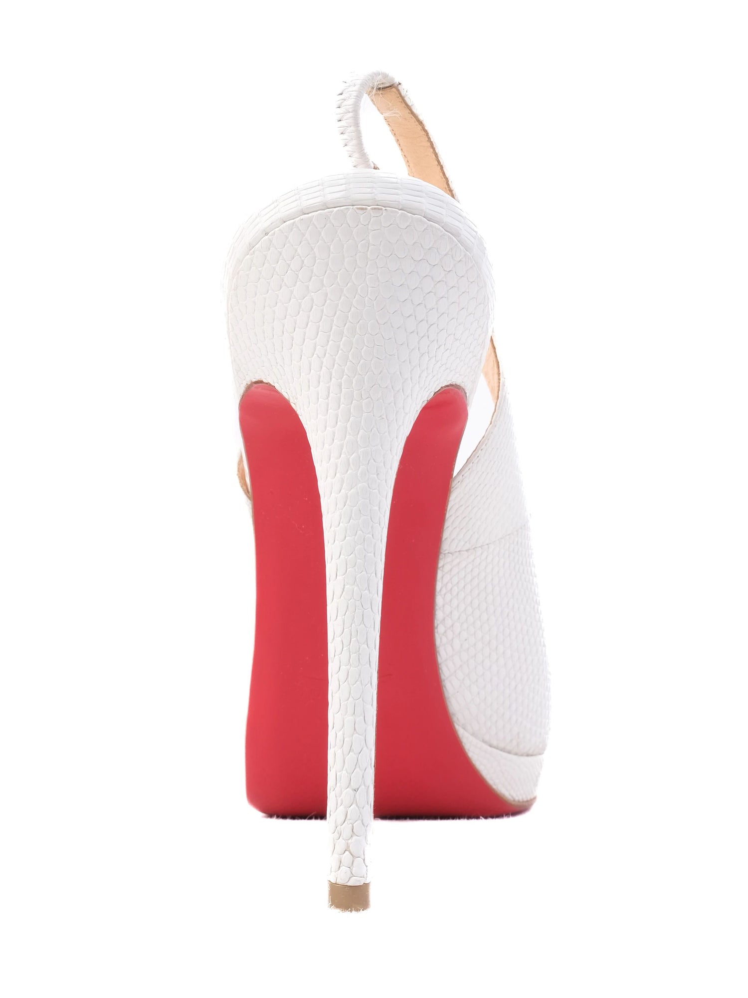 Perfect Christian Louboutin White Leather Slingback Heels Size 38.5