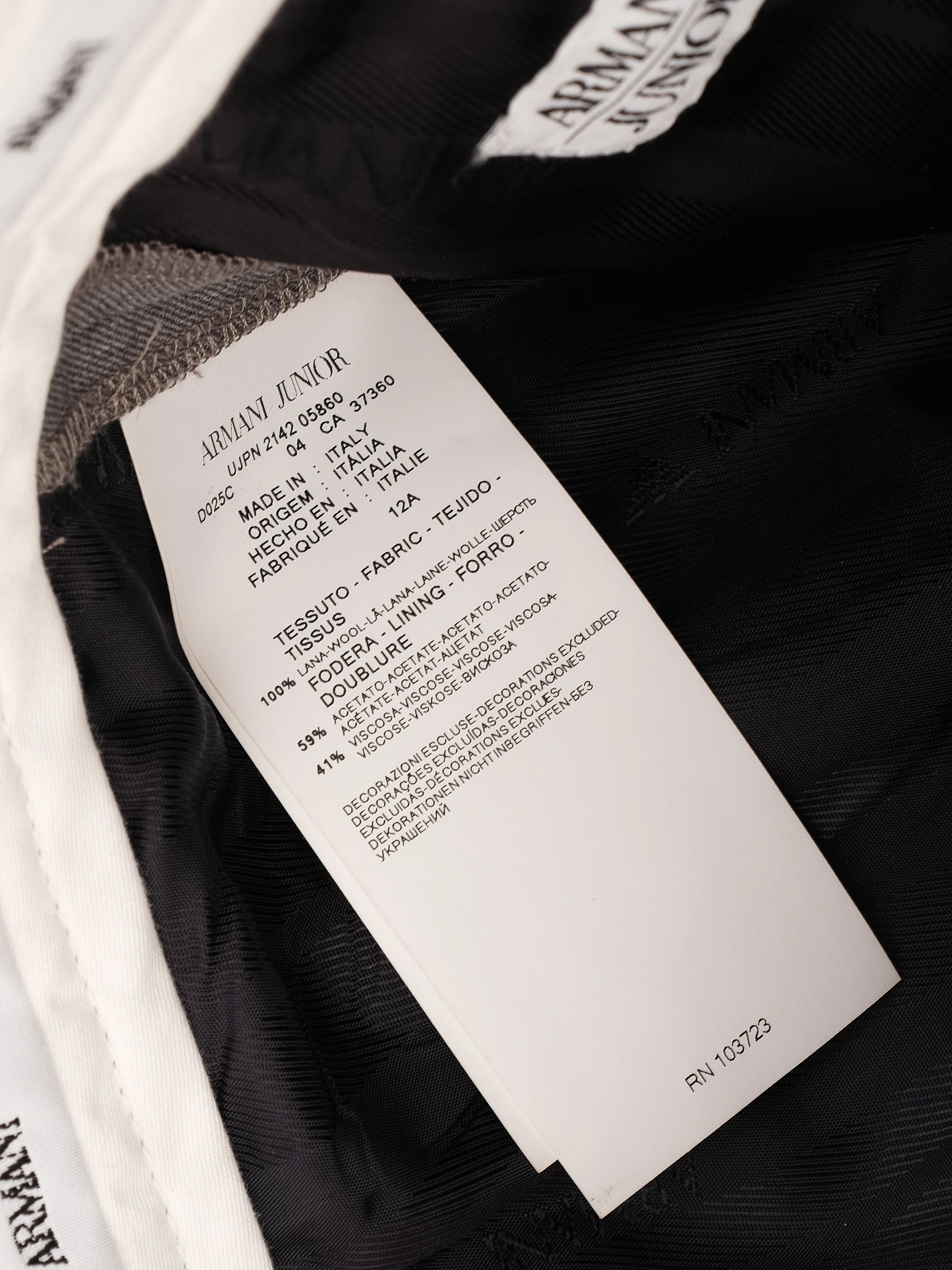 Excellent Armani Junior Gray Wool Blazer Size 12 Women