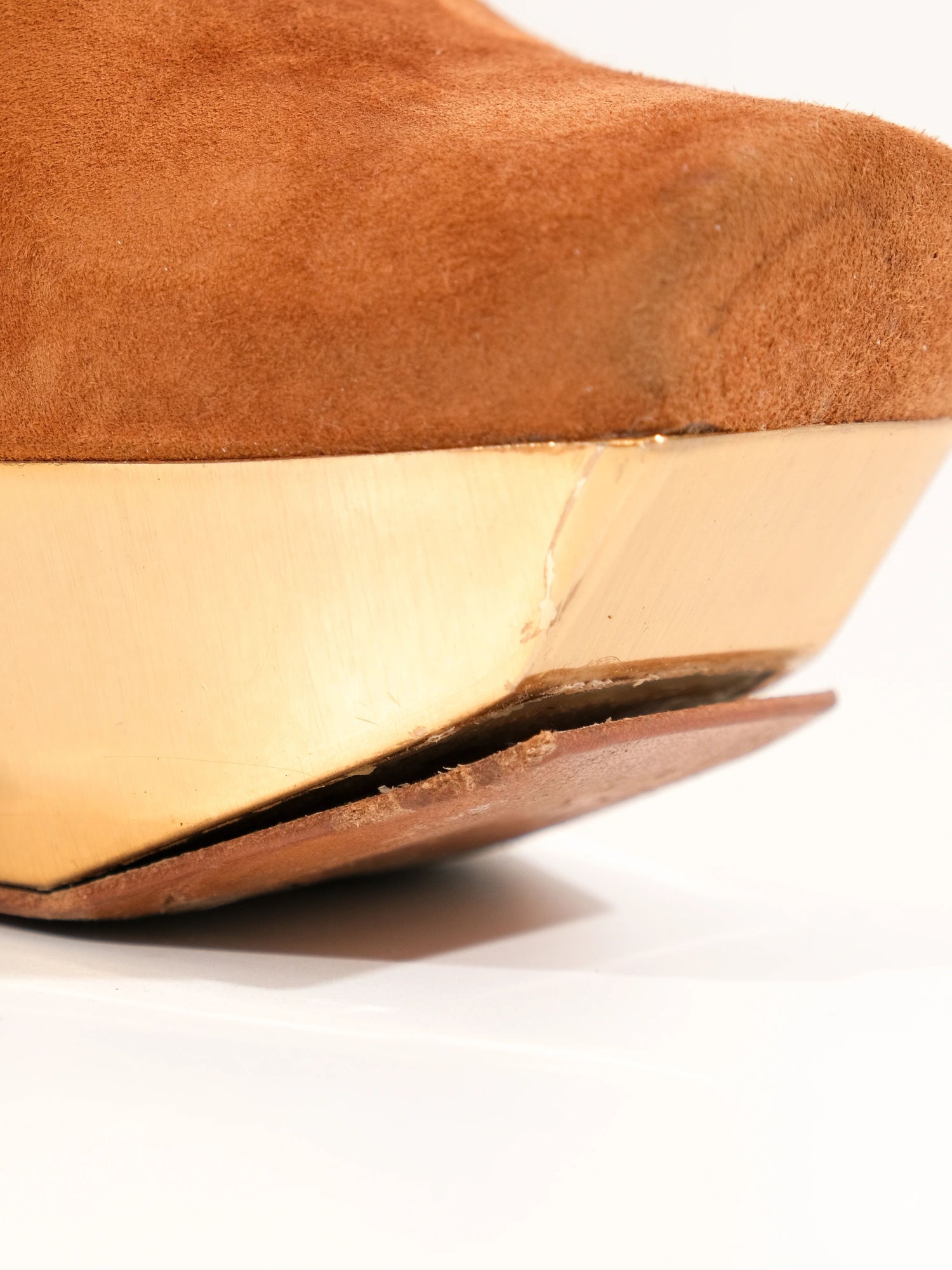 Excellent Gianmarco Lorenzi Orange Leather Knee-High Stiletto Boots Size 38