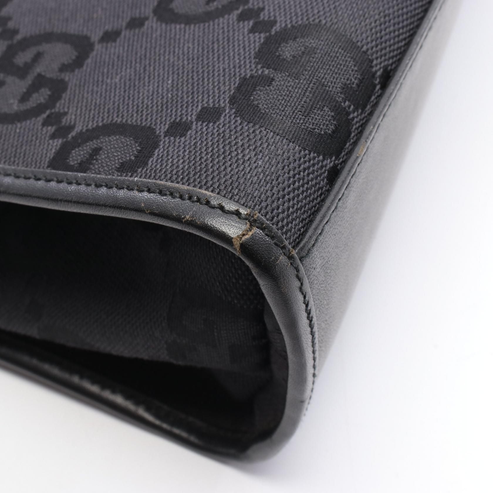 Gucci Jackie 1961 Gg Canvas Shoulder Bag Black Canvas 002 1066