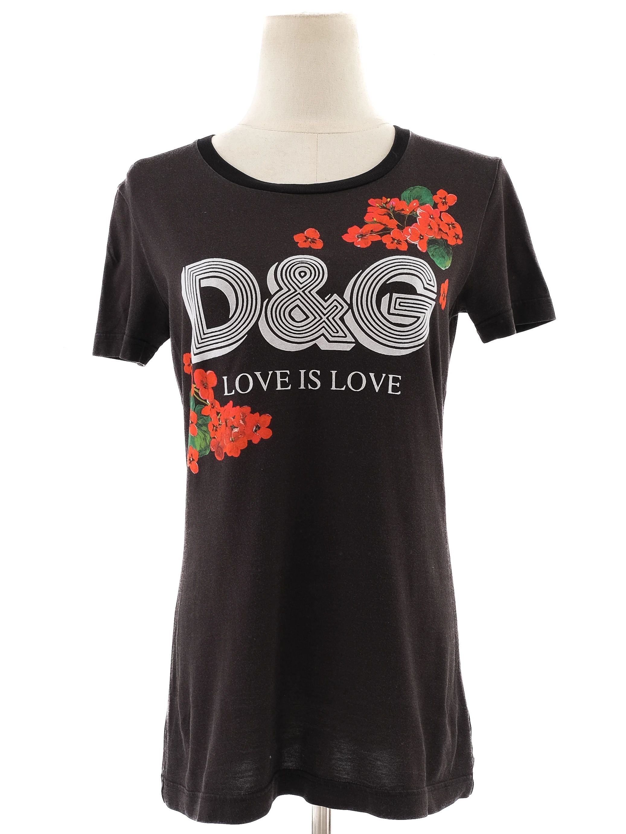 Excellent Dolce & Gabbana Black T-shirt Size S D&G LOVE IS LOVE
