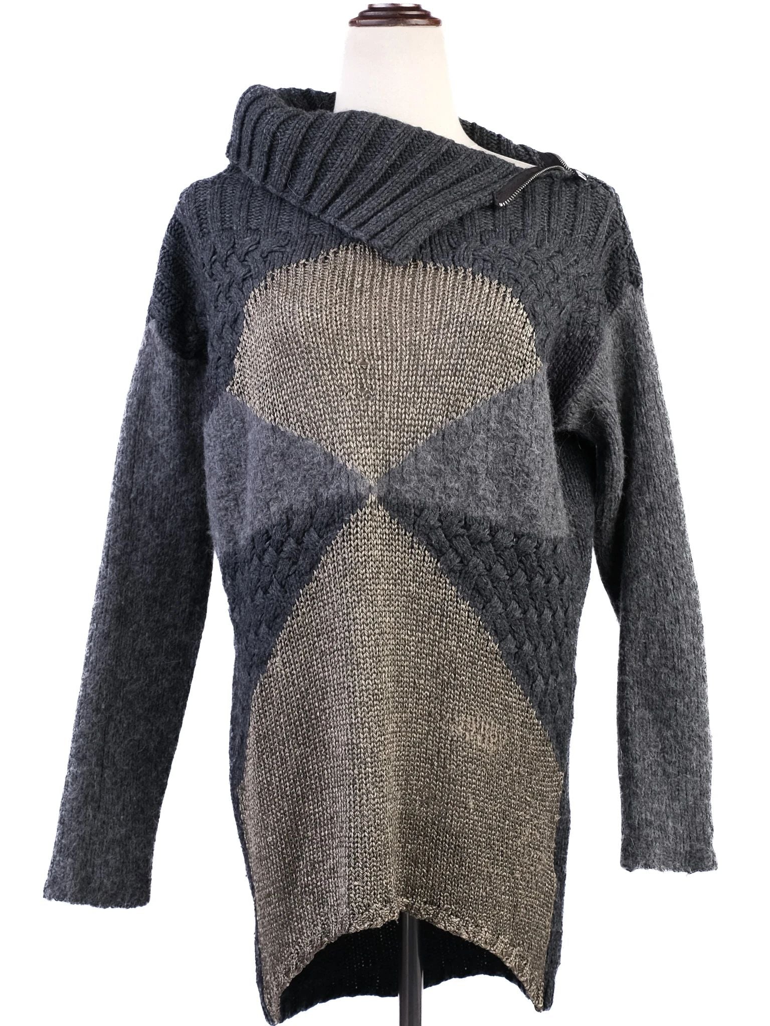 Excellent Pinko Knitted Sweater Size S Combined Wool Design