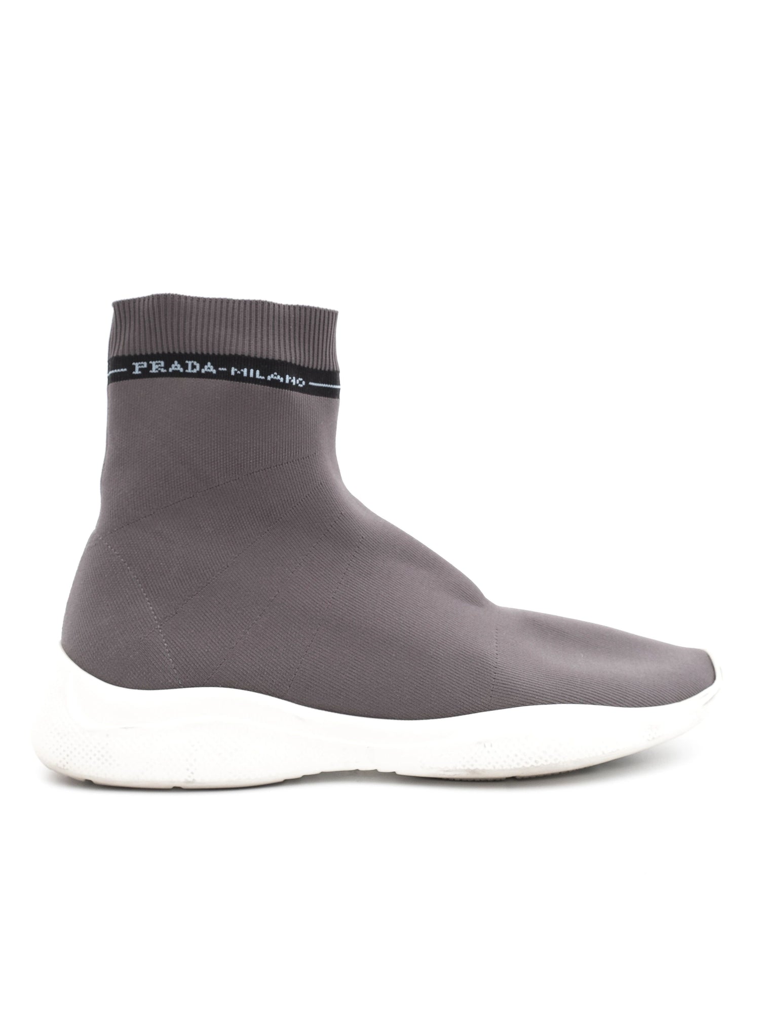 Excellent Prada Gray Sock-Style Sneakers Size 39.5 Women&