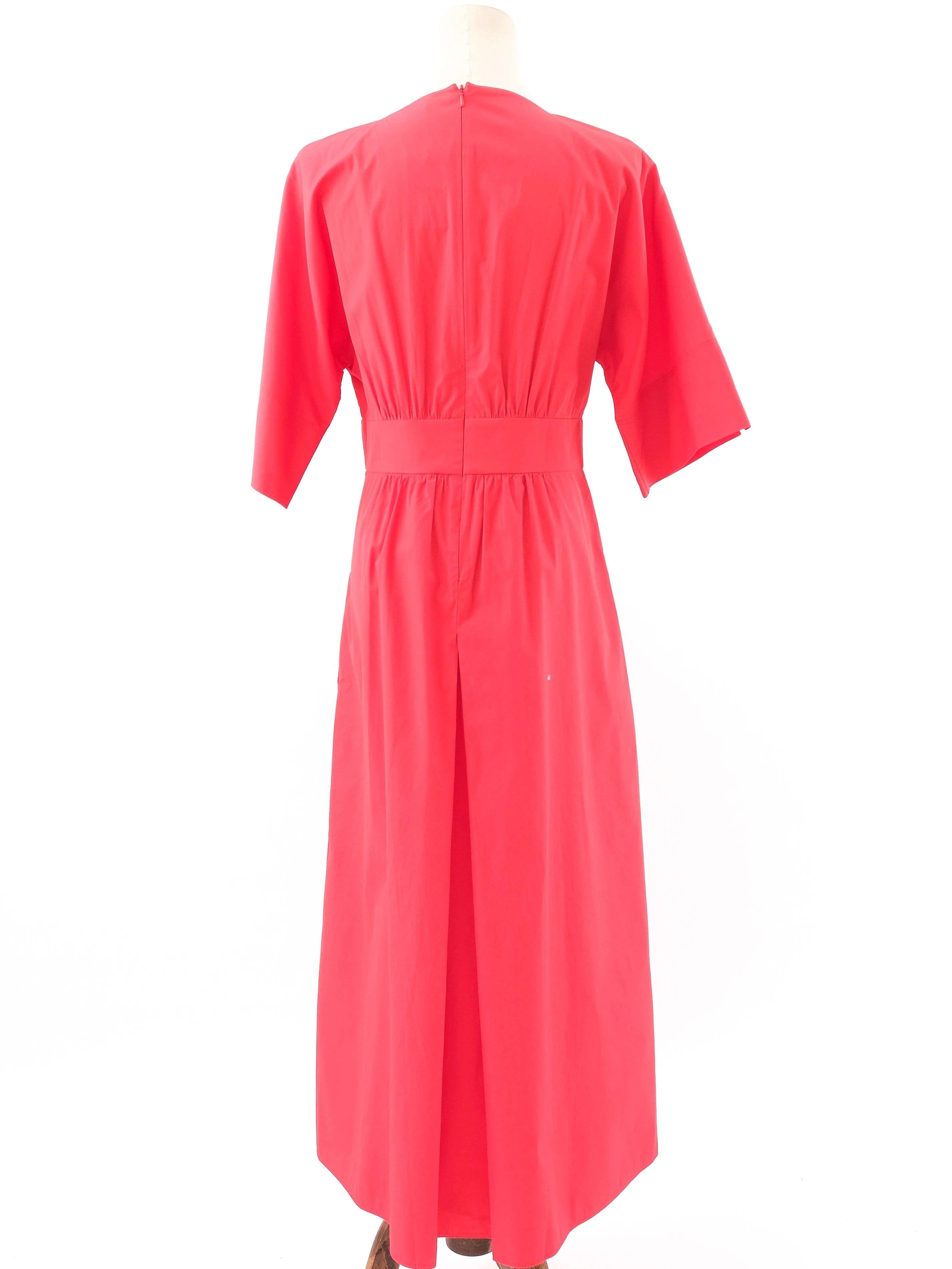 Excellent Max Mara Red Long Sleeve Dress Size L Polyester