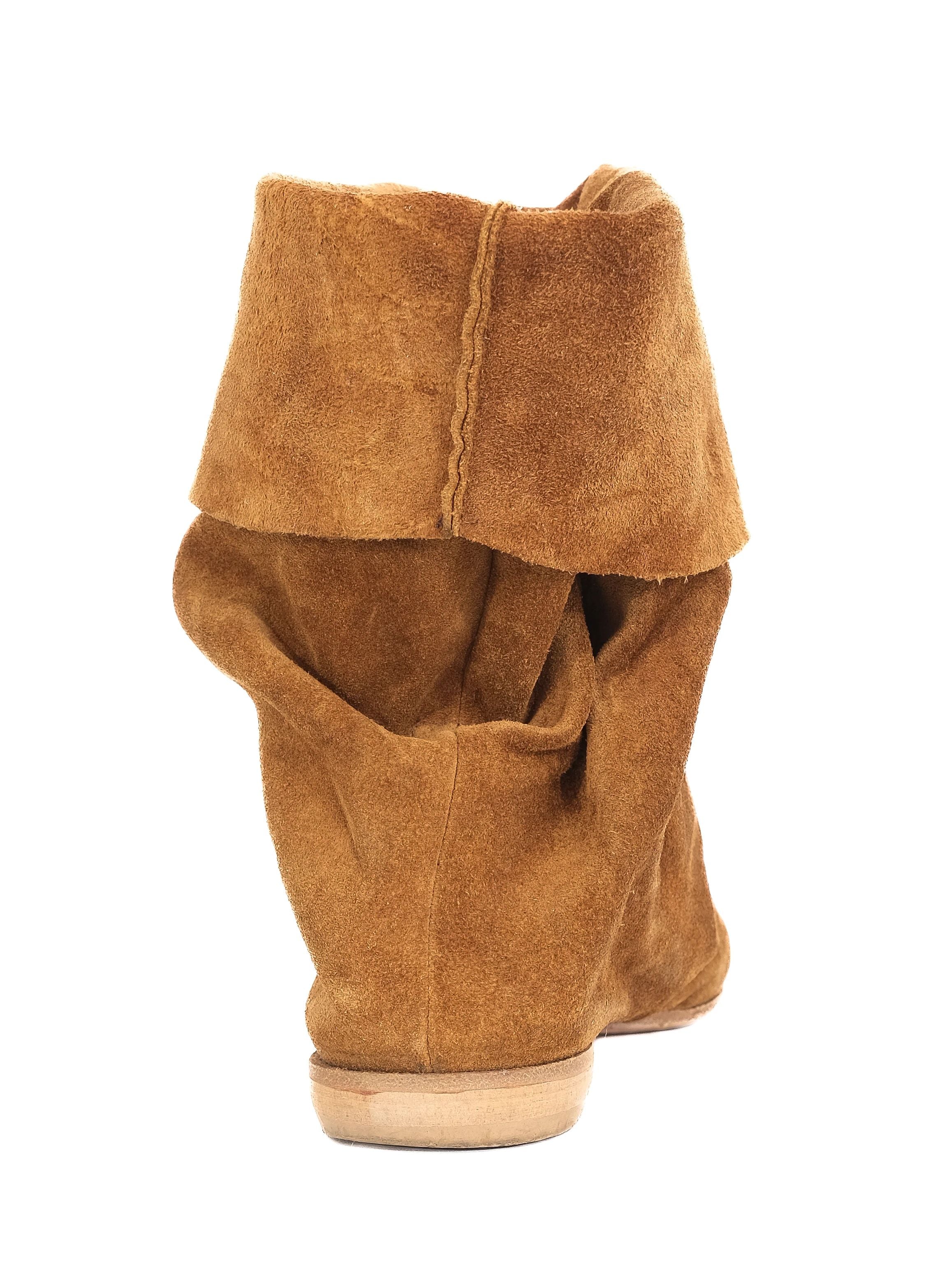 Excellent Fabio Rusconi Orange Leather Slouchy Boot Size 36.5