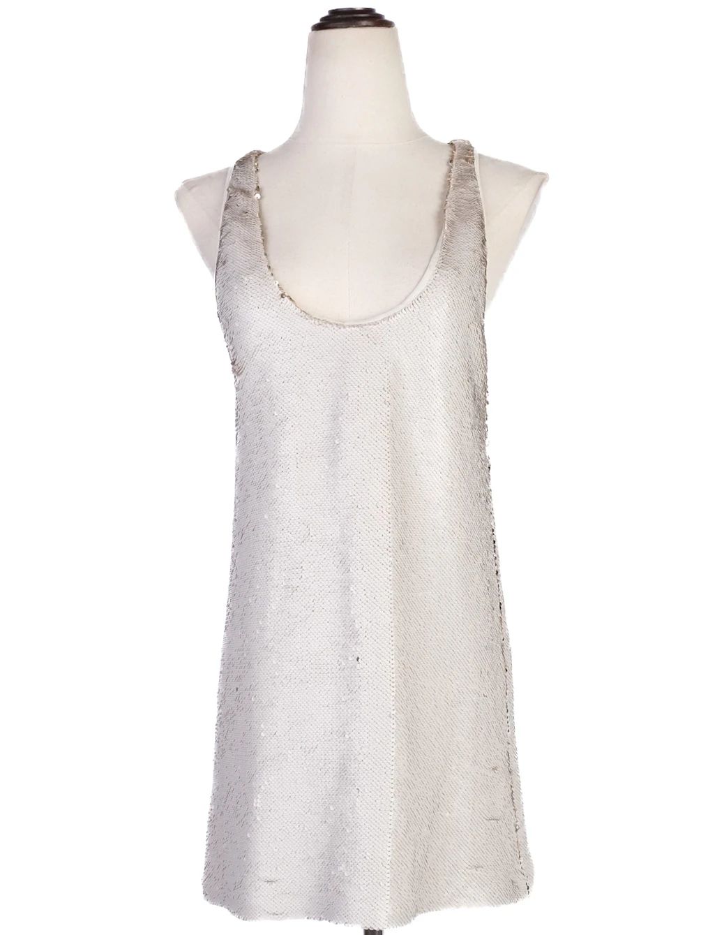 Excellent Viscose Sleeveless Sequined Dress Size L Women&