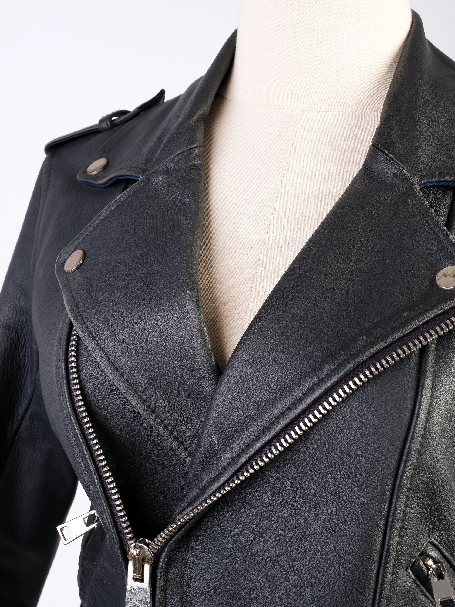 Good Maje Black Leather Biker Jacket Size M