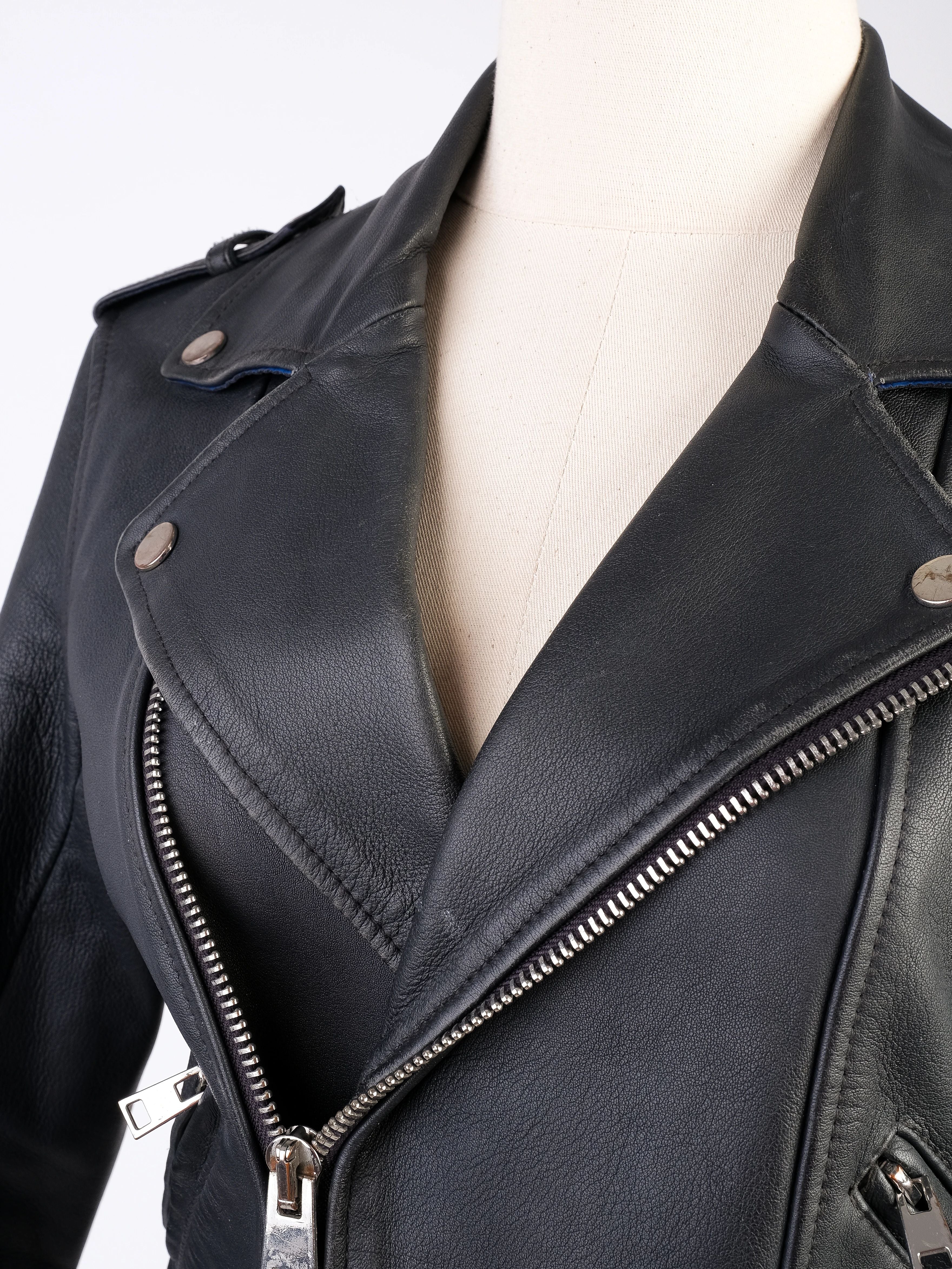 Good Maje Black Leather Biker Jacket Size M