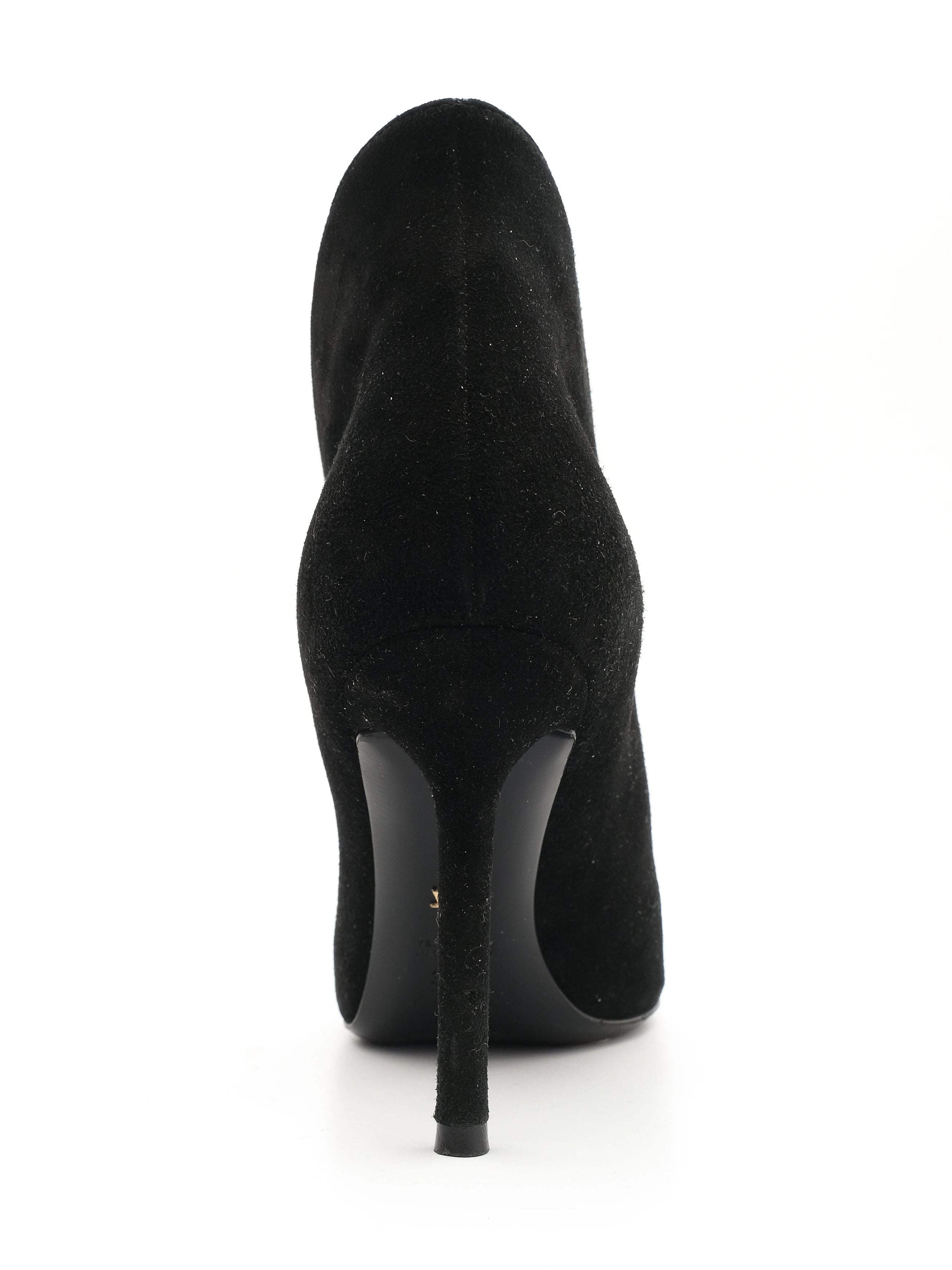 Excellent Ballin Black Leather High-Heeled Ankle Boots, Size 36.5