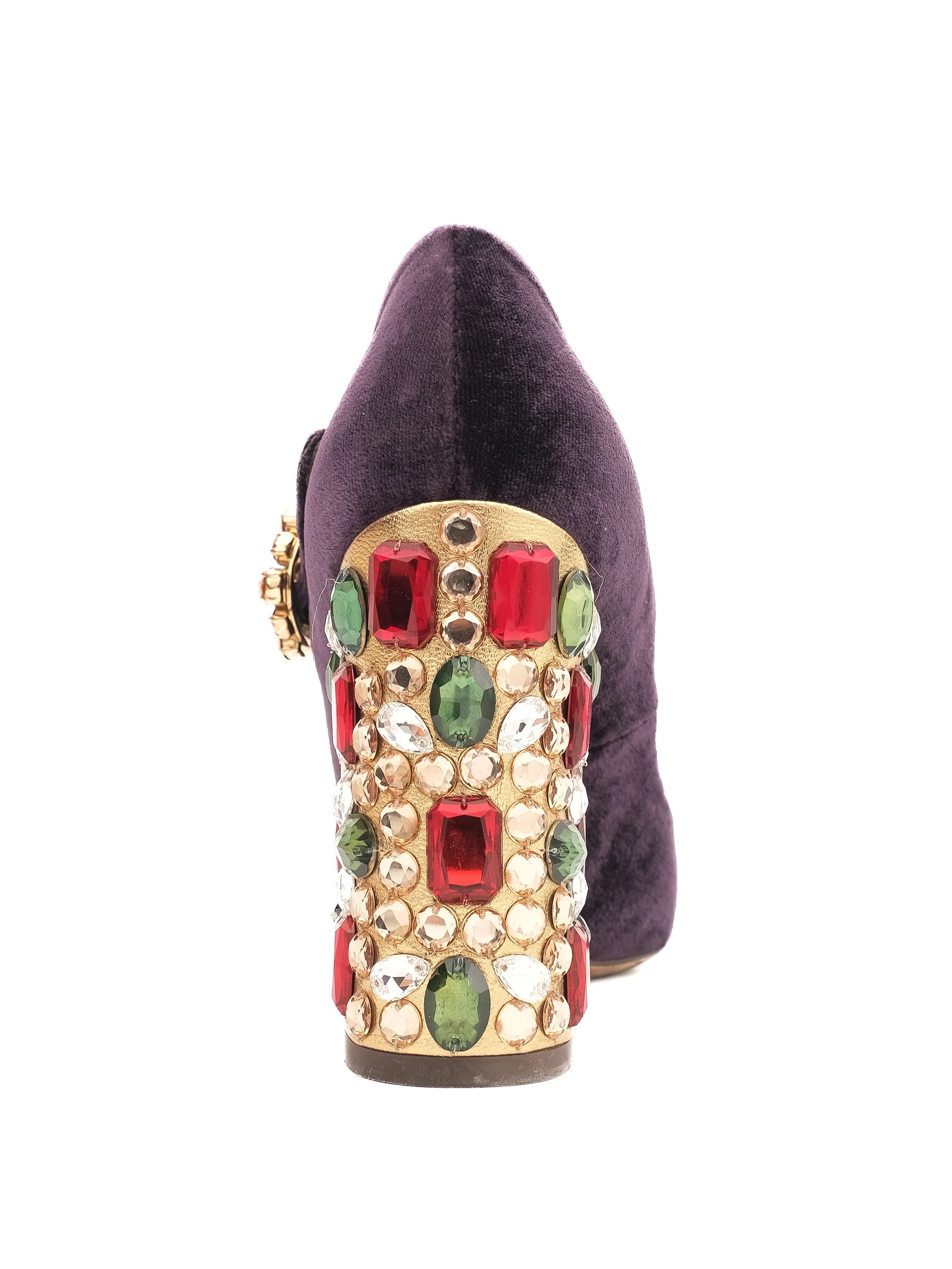 Excellent Dolce Gabbana Purple Velvet High Heel Shoes Size 35.5