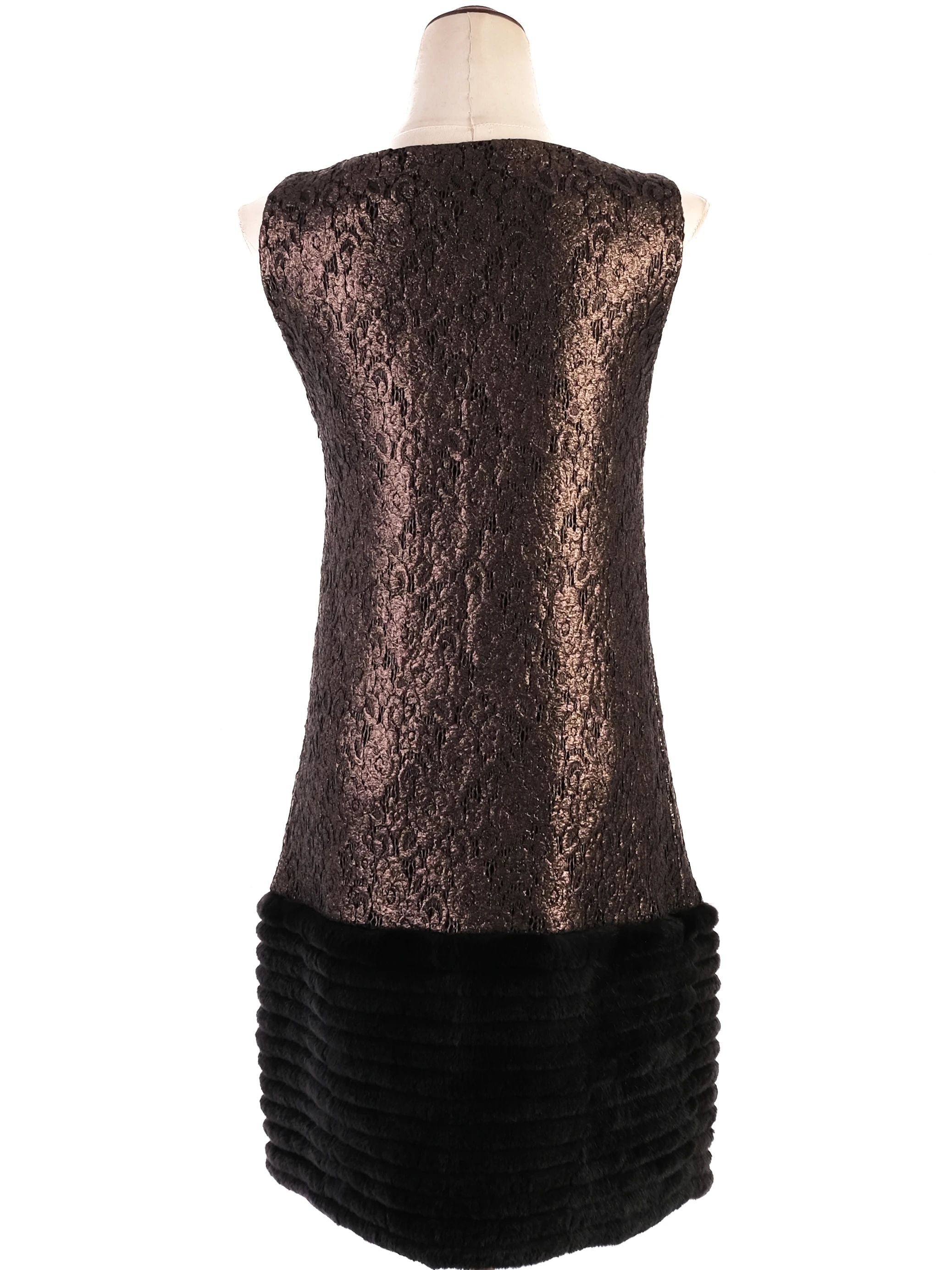 Excellent VDP Textured Silk Dress Women M Combined Color Pattern