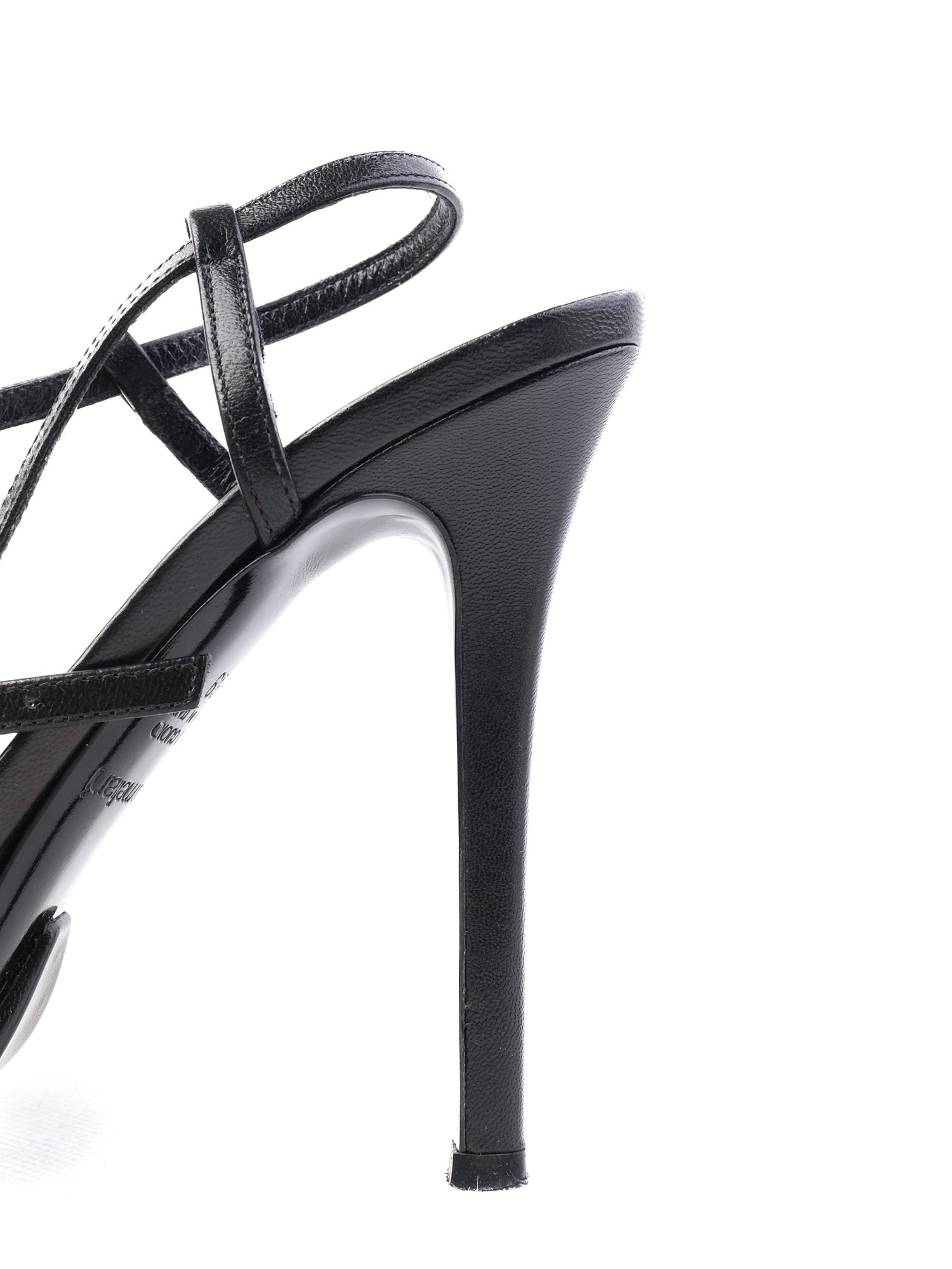 Gianna Meliani Black Leather High-Heeled Shoes Size 39