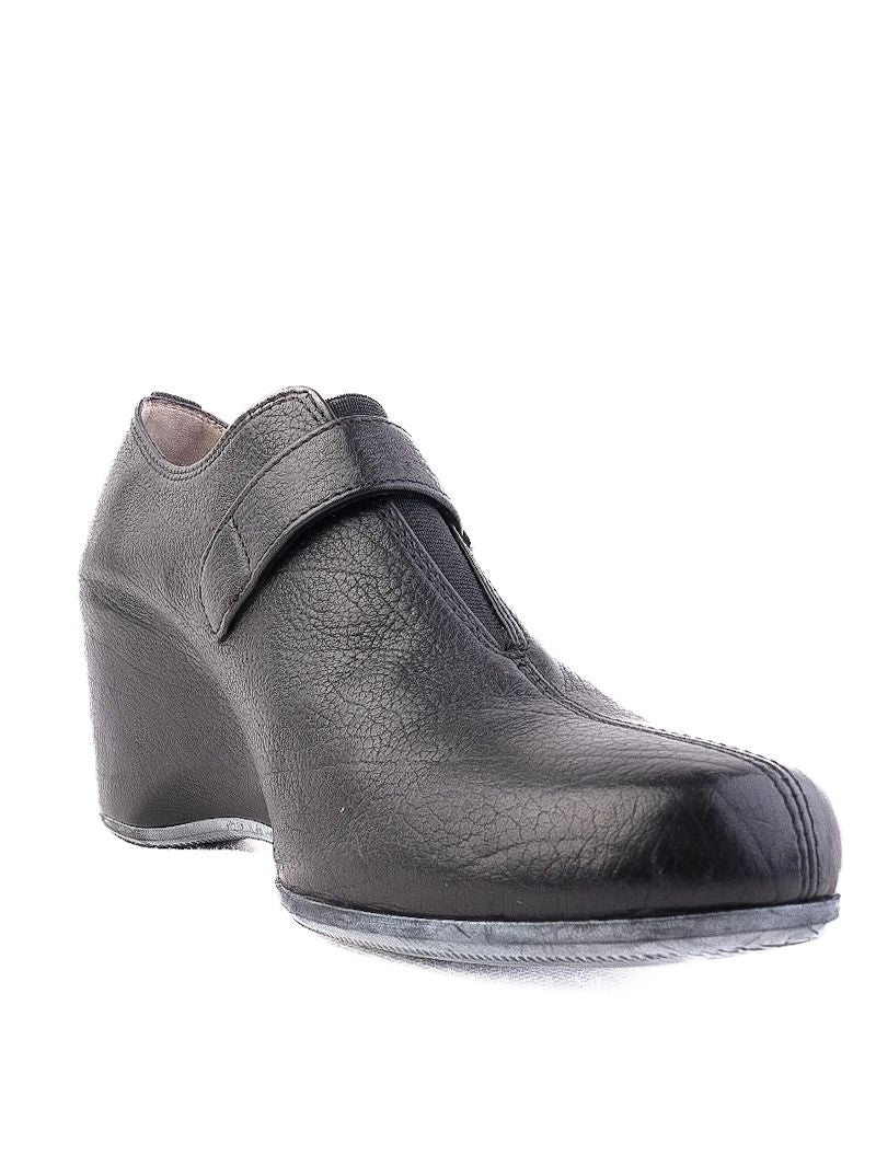 Perfect Baldinini Black Leather Wedge Shoes Size 36.5 with Buckle