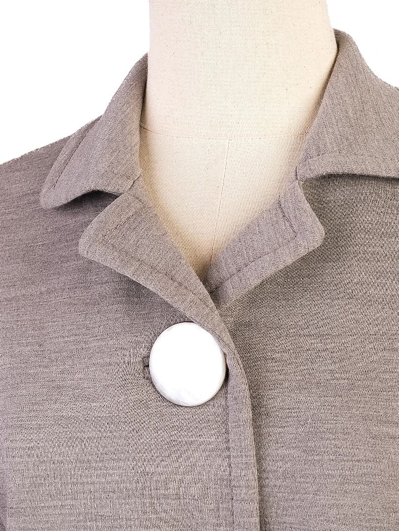 Excellent Moschino Gray Wool Jacket Size M with Wide Cuffs