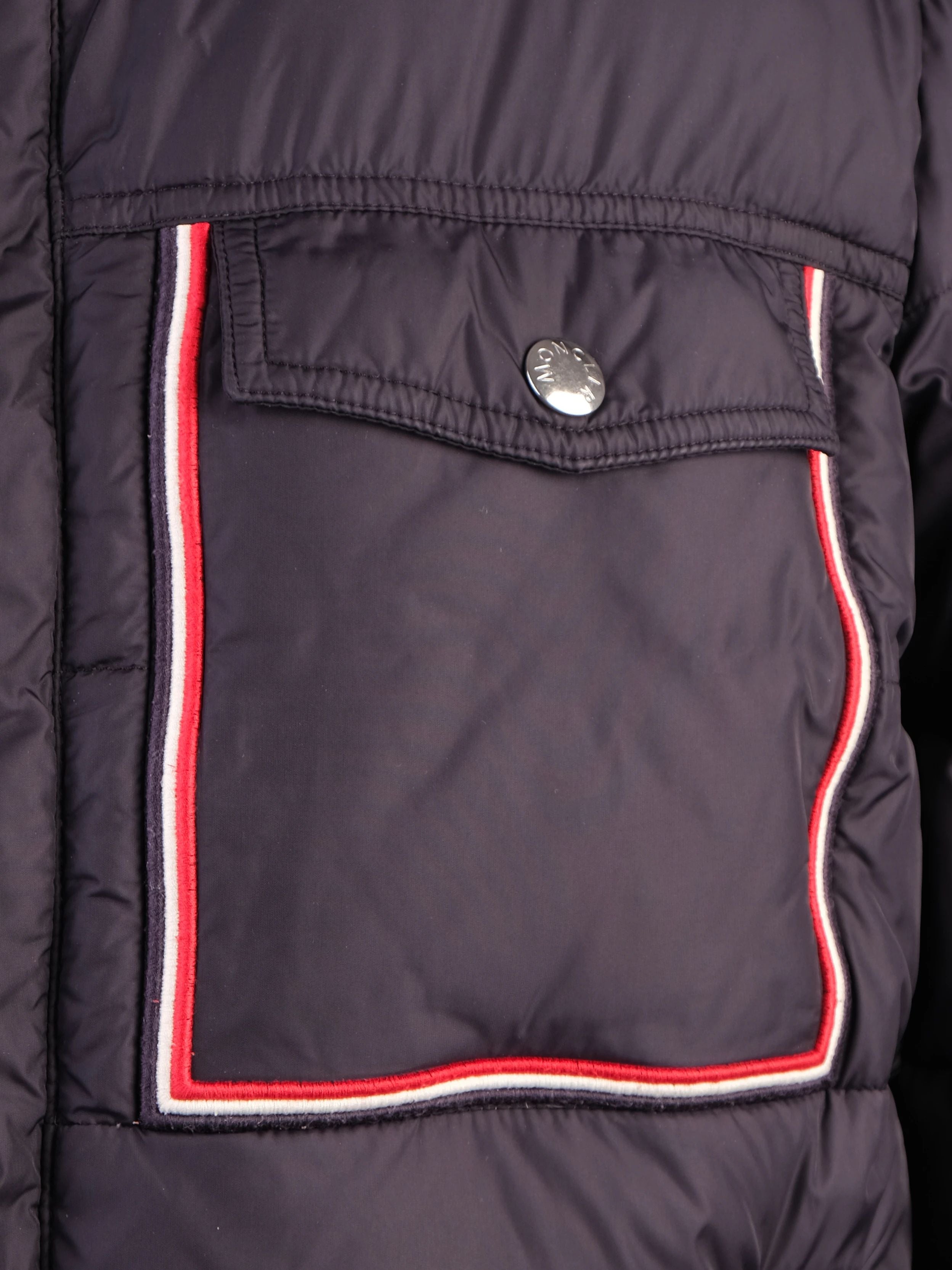 Excellent Moncler Blue Nylon Puffer Jacket with Hood Size M