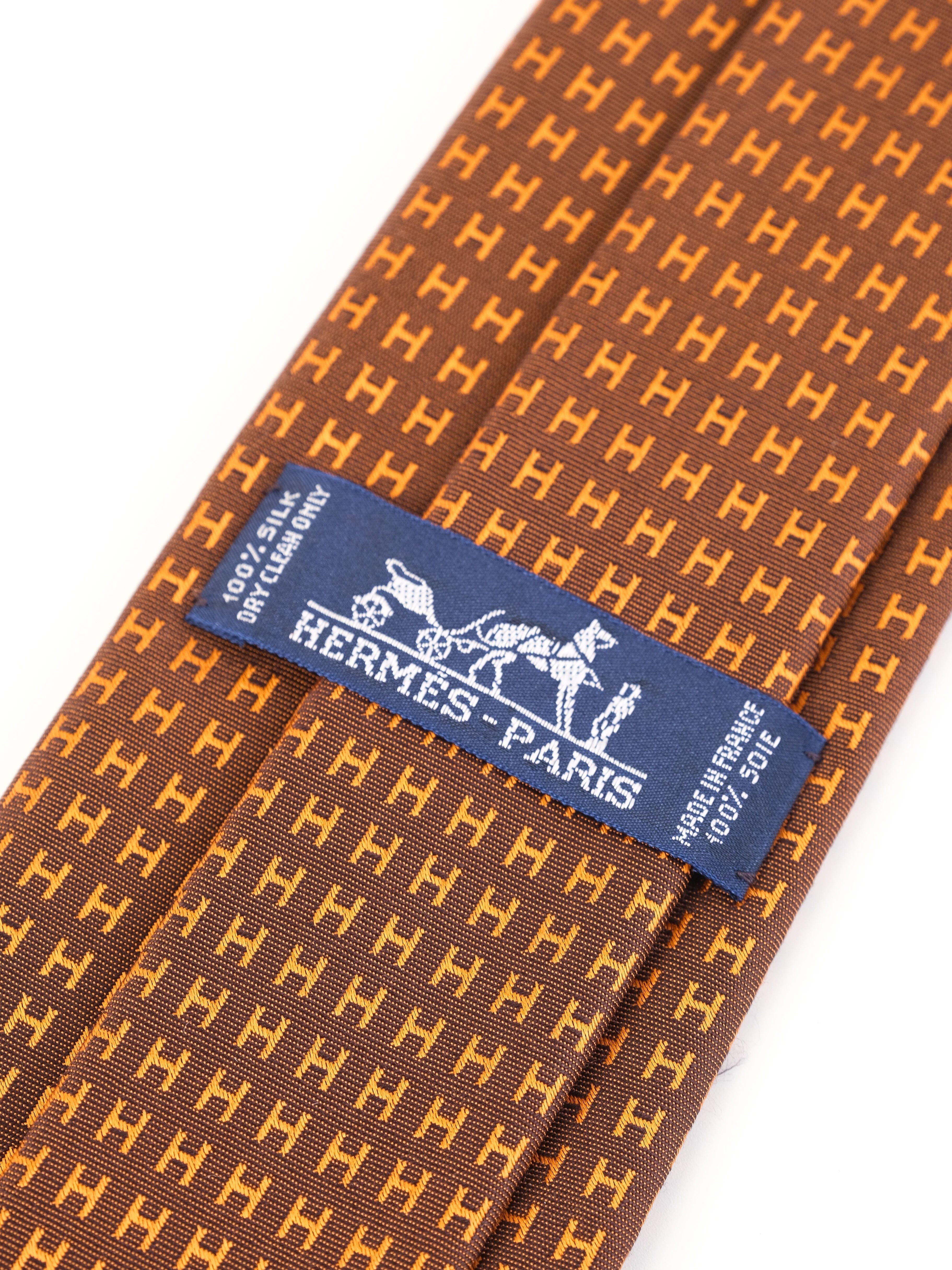 Perfect Hermes Silk Tie Combined Color with Orange Box