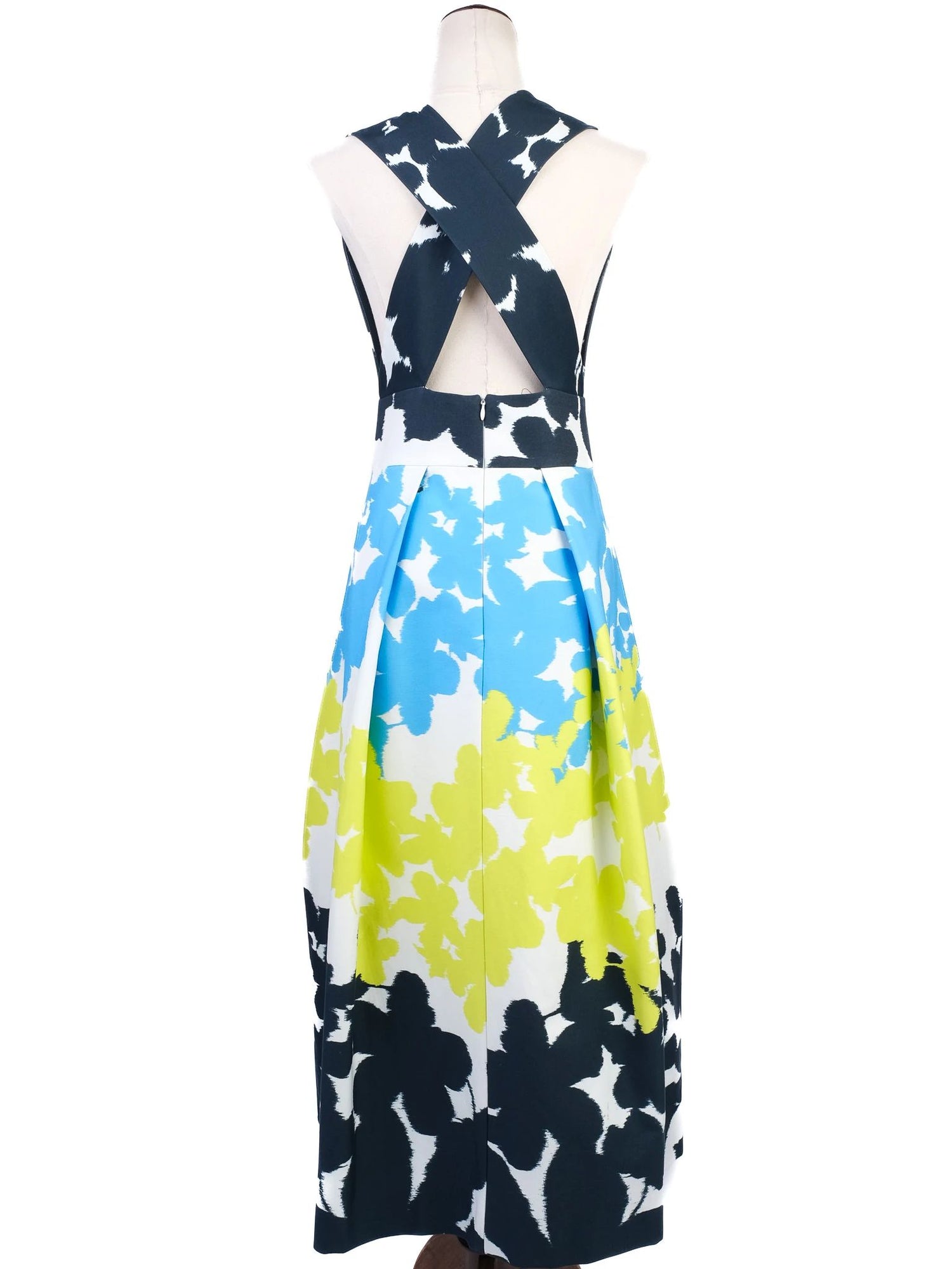 Excellent Milly Sleeveless Floral Dress Deep V Neckline Size N/A