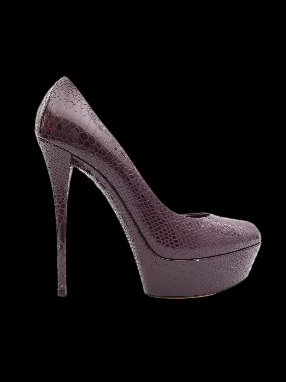 Excellent Casadei Purple Leather High-Heeled Platform Shoes Size 41
