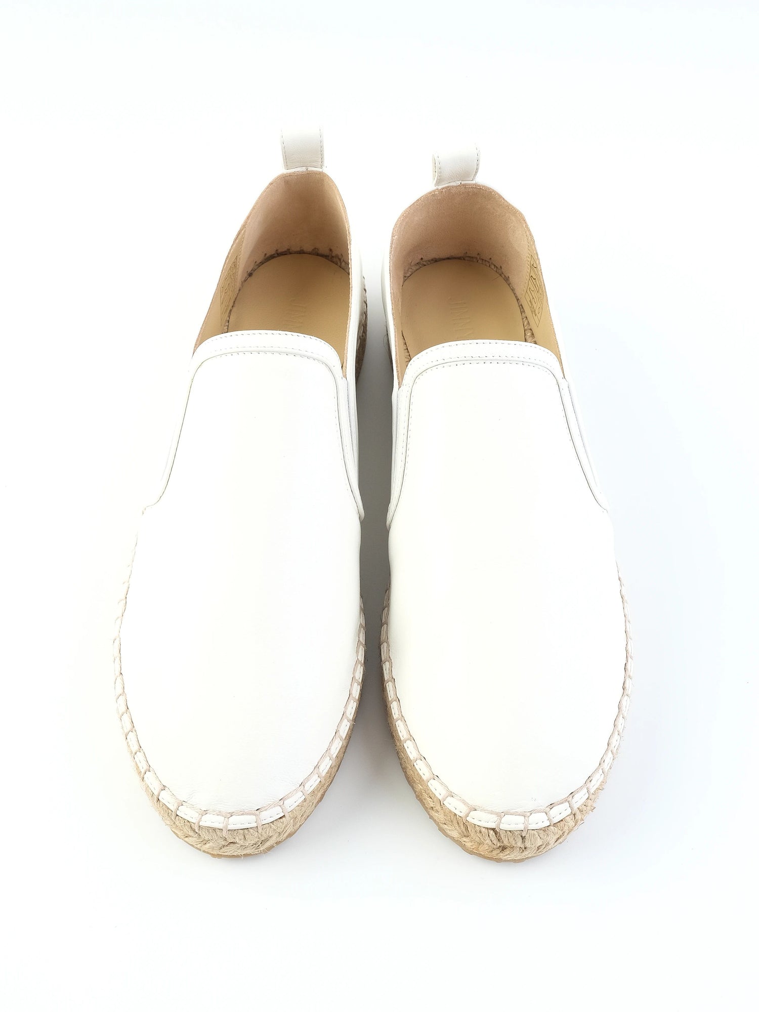 NEW Jimmy Choo White Leather Slip-On Espadrilles Women Size 39