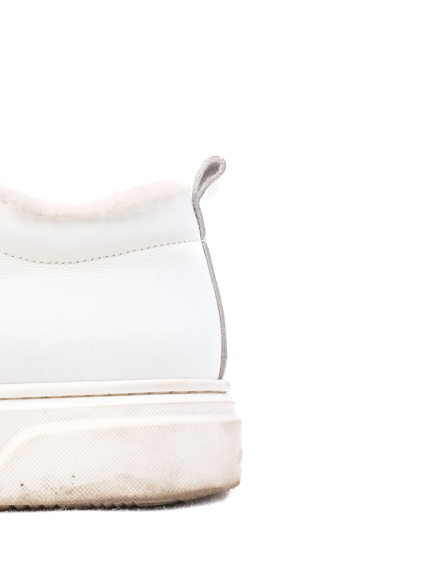 Good Dsquared2 White Leather Sneakers Size 37 with Fur Lining