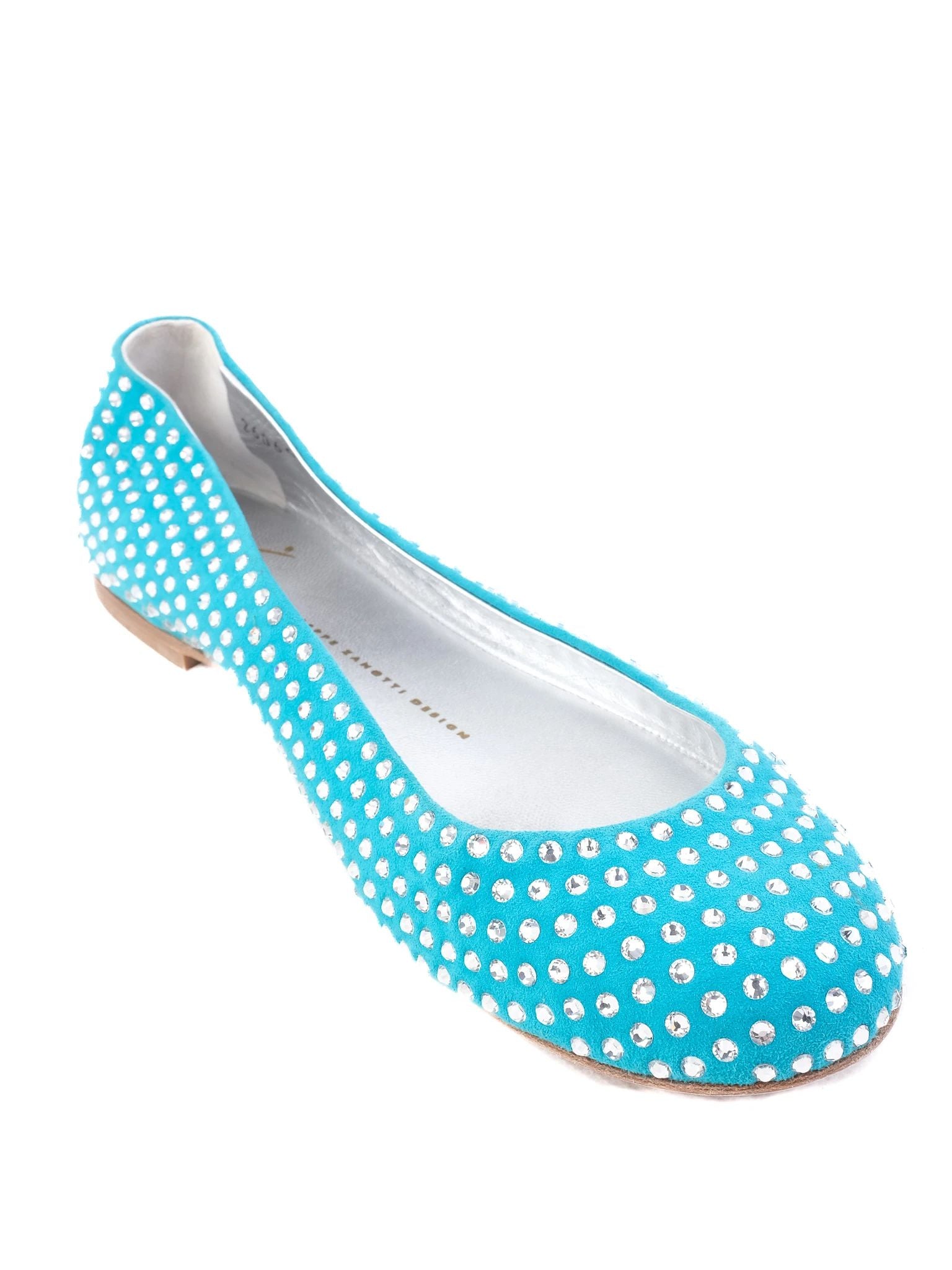 Excellent Giuseppe Zanotti Blue Leather Ballet Flats Size 39.5