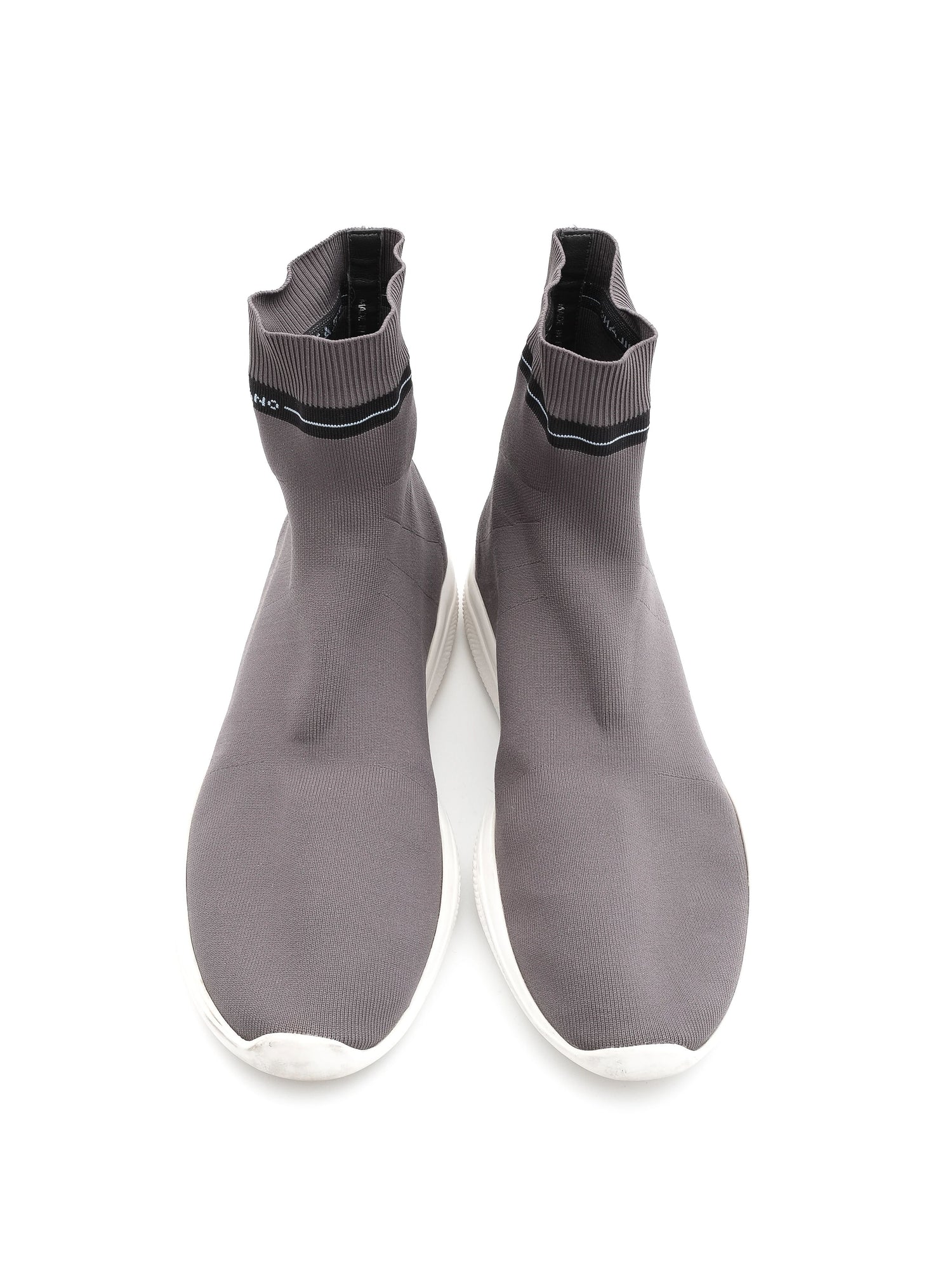 Excellent Prada Gray Sock-Style Sneakers Size 39.5 Women&
