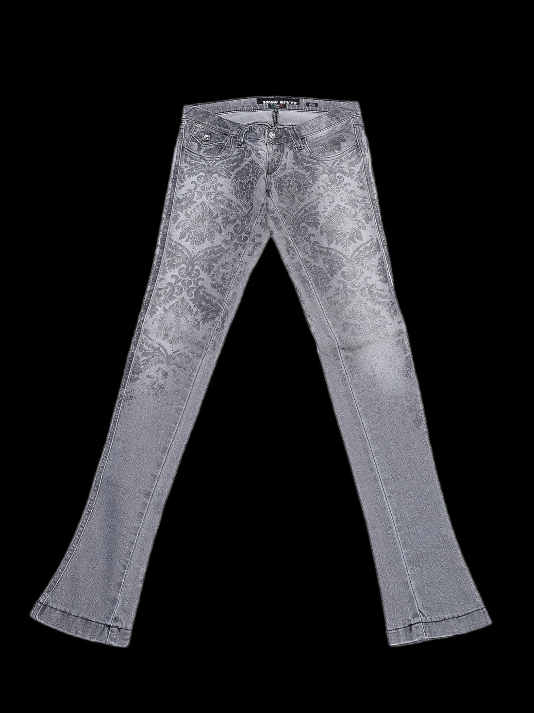 Excellent Miss Sixty Gray Denim Jeans Size S with Damask Pattern