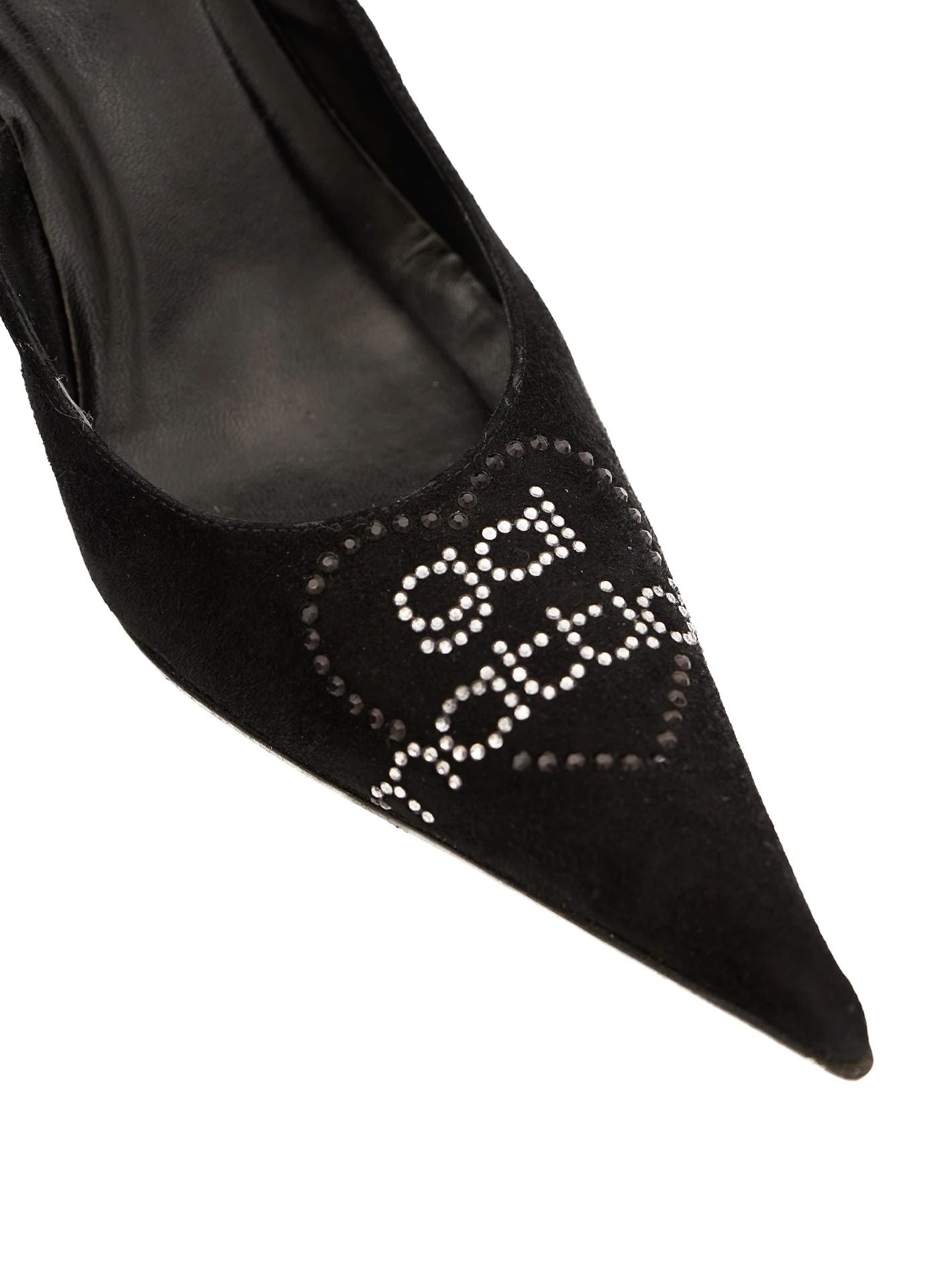 Excellent Gai Mattiolo Black Genuine Suede High-Heeled Shoes Size 37