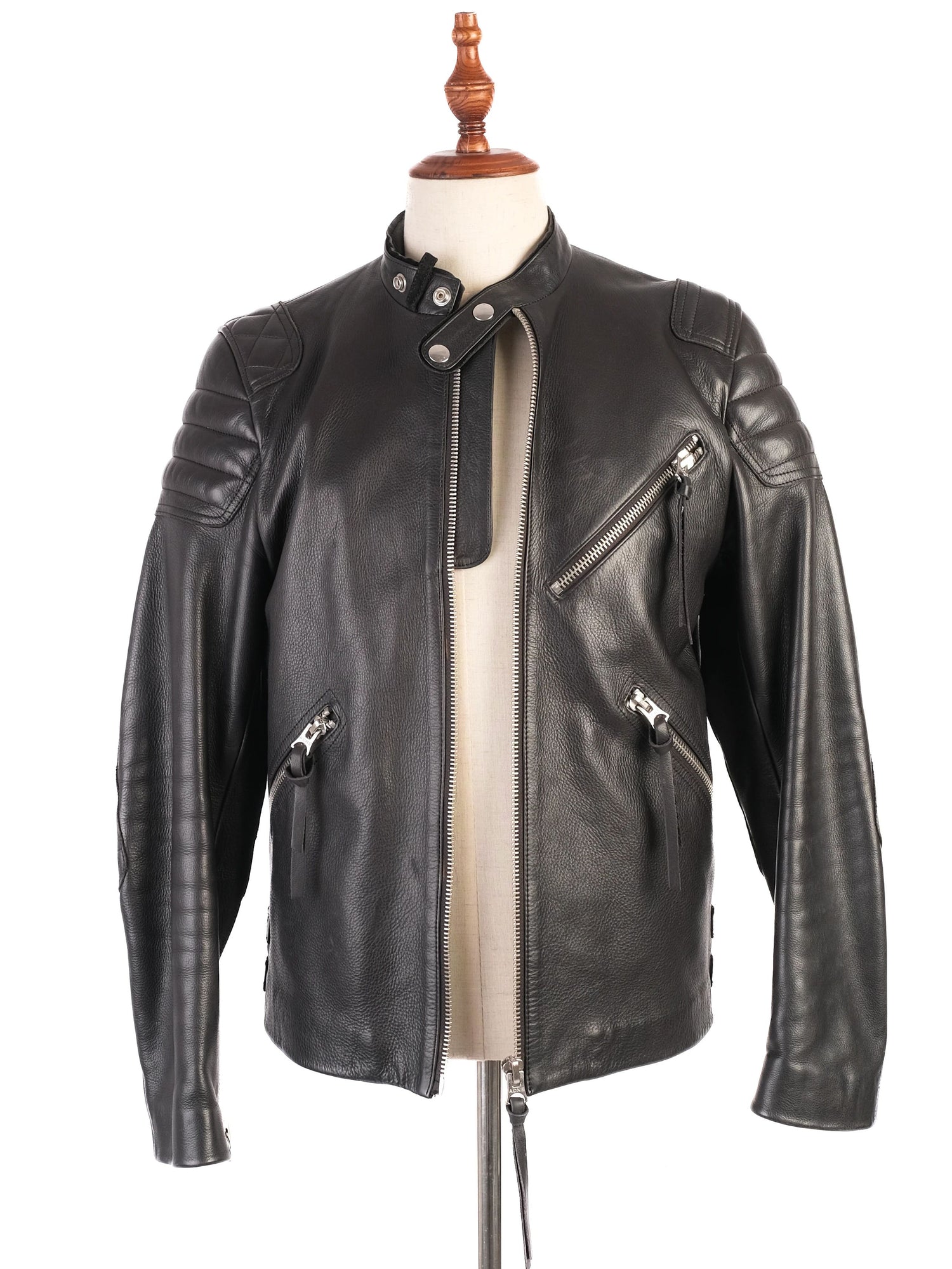 Excellent Acne Studios Black Leather Motorcycle Jacket Men