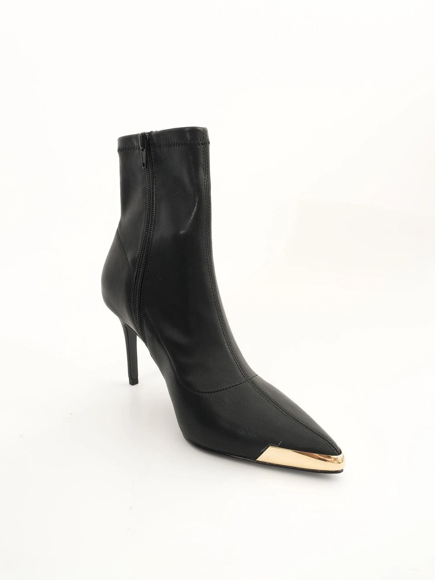 NEW Versace Jeans Black Leather High-Heeled Ankle Boots Size 38
