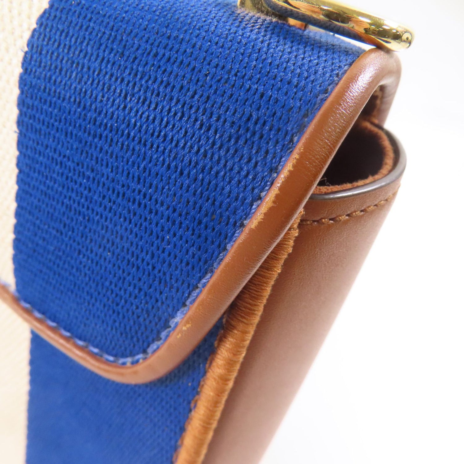 Louis Vuitton Canvas/leather Twist Gold Shoulder Back Bag Blue/white/black Blue White Blue/white/brown Shoulder Bag M 57