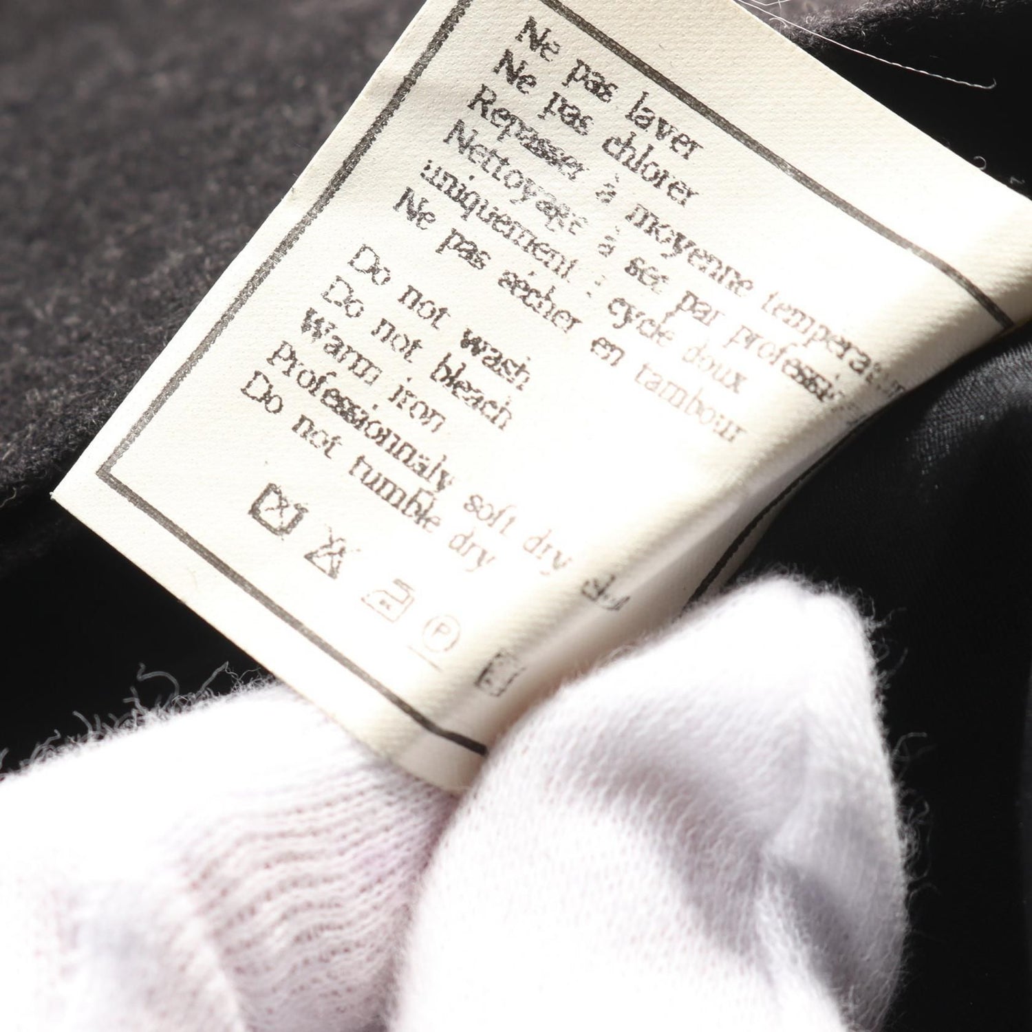 Chanel Coco Mark Button Skirt P 05858 Wool Gray 38