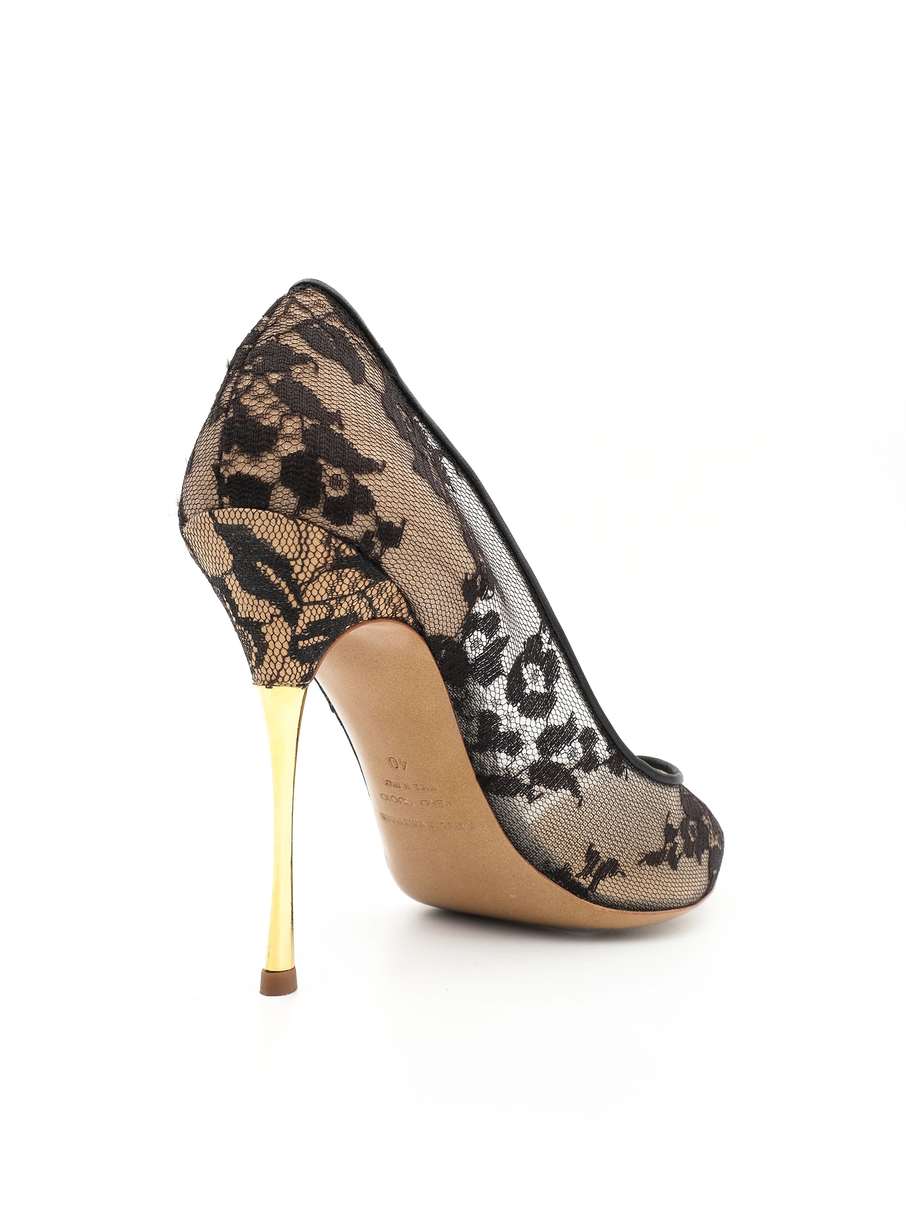 NEW Nicholas Kirkwood Black Lace High-Heeled Shoes Size 40