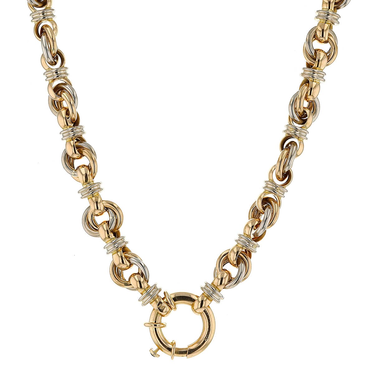 Caplain three tones gold necklace