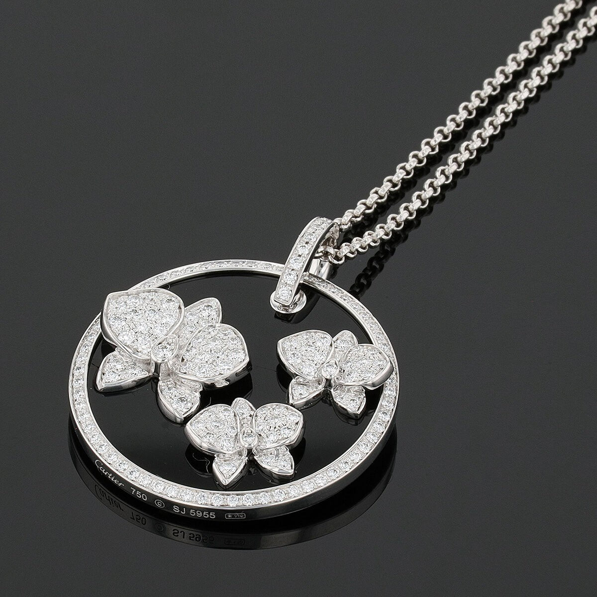 Cartier Caresse diamonds, onyx and gold necklace