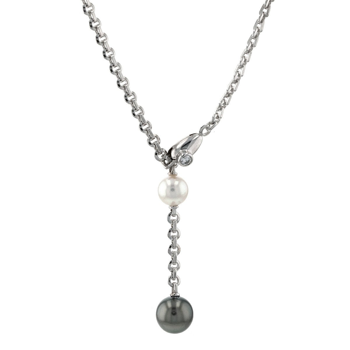 Cartier diamonds, cultured pearls and gold necklace
