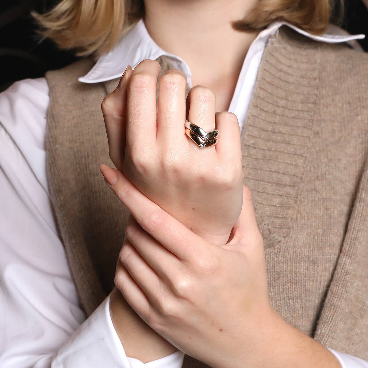 Cartier diamonds, white and rose gold rings