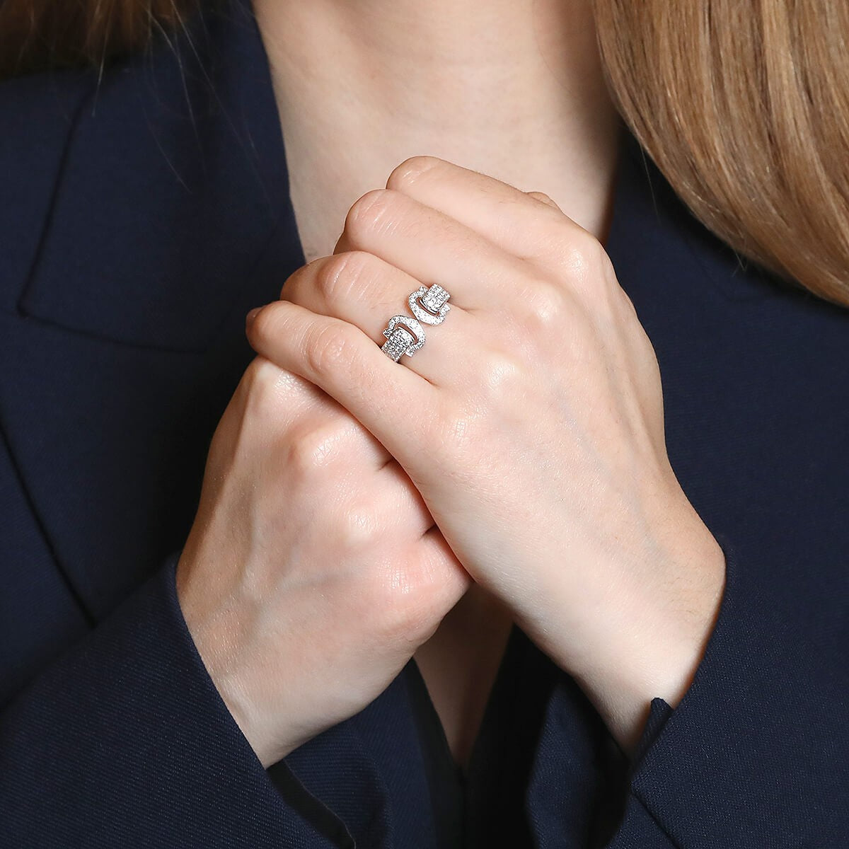 Cartier Double C diamonds and gold ring