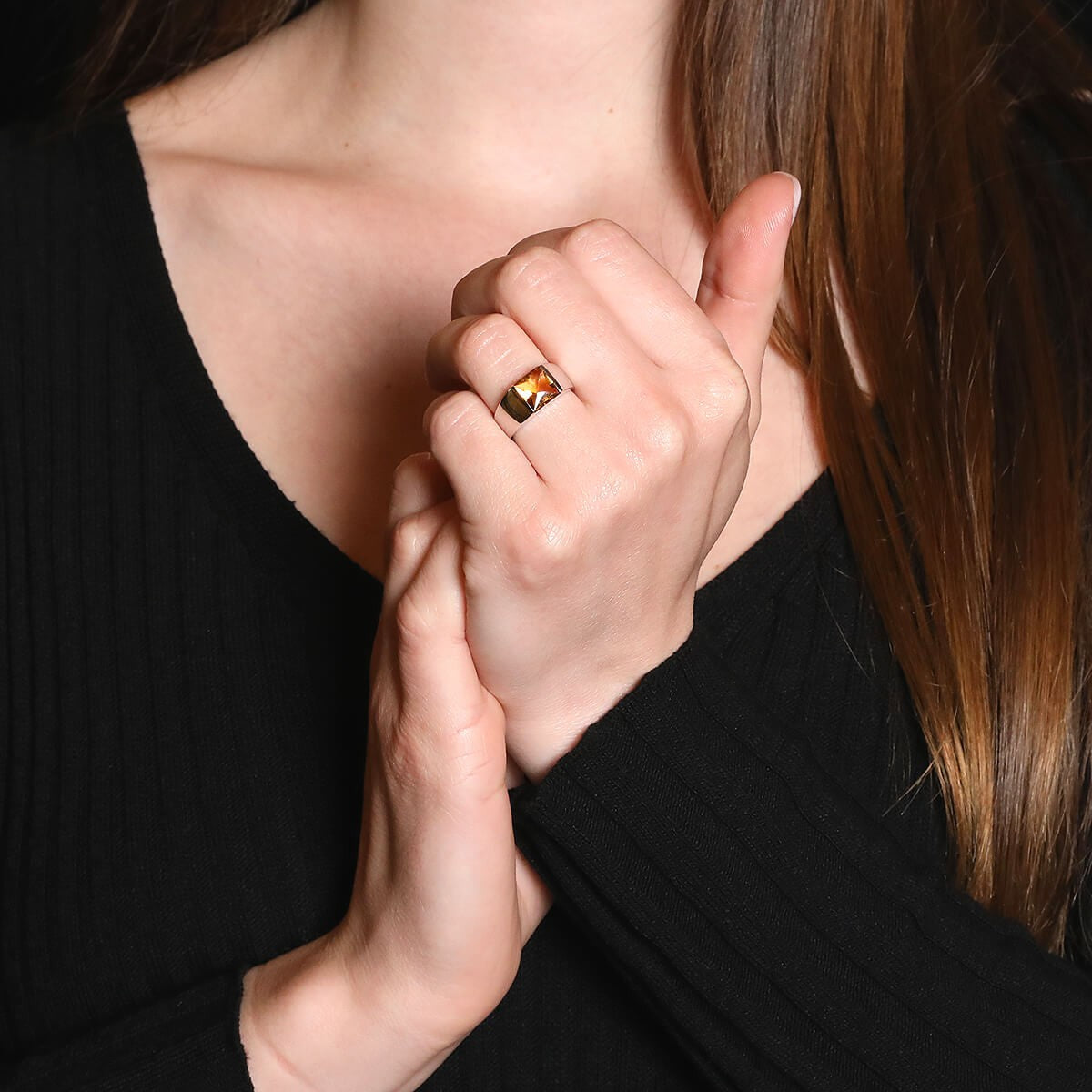 Cartier Tank citrine and gold ring