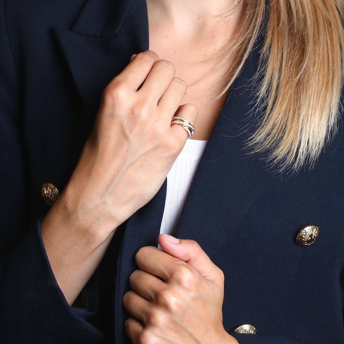 Cartier Trinity diamonds and gold ring