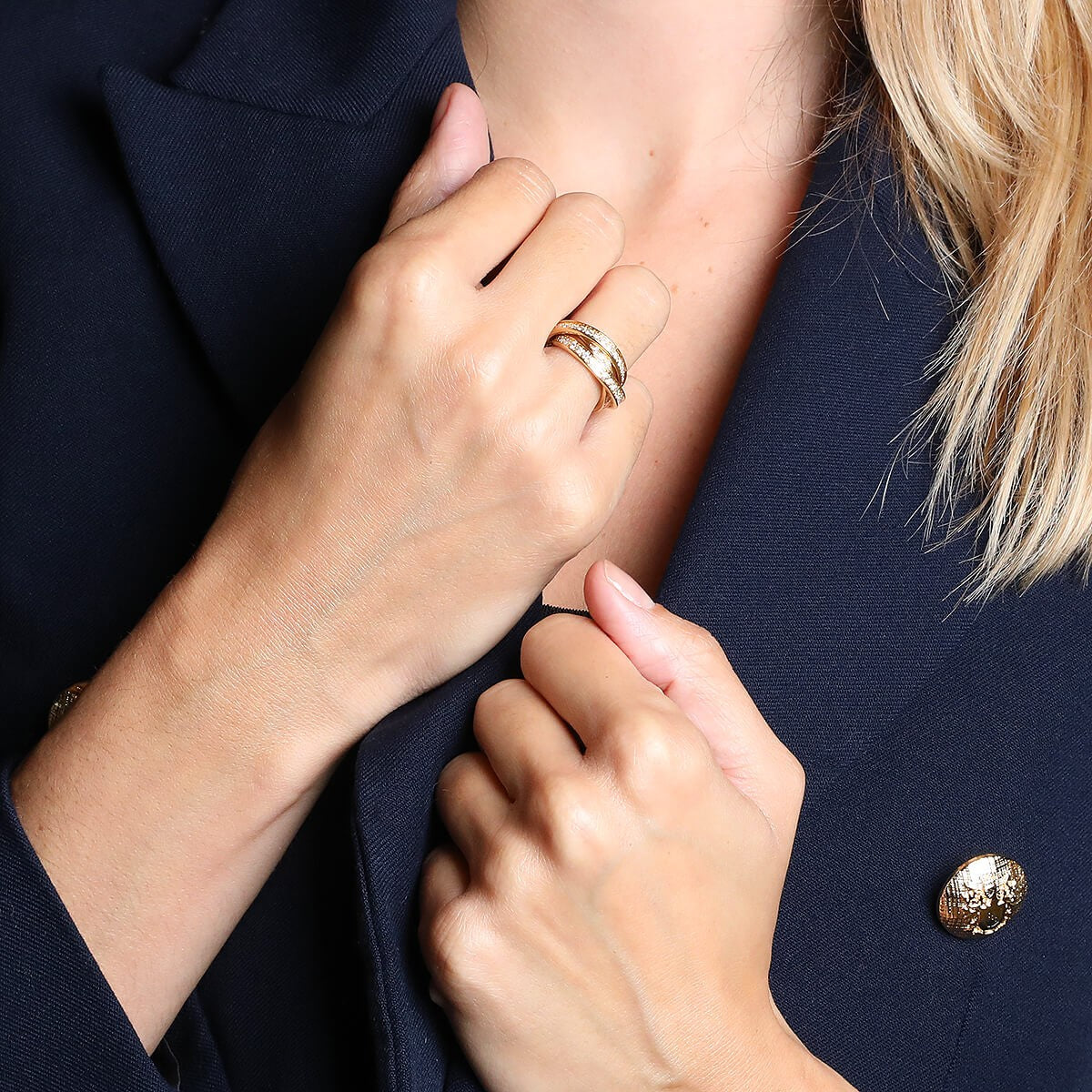 Cartier Trinity diamonds and gold ring