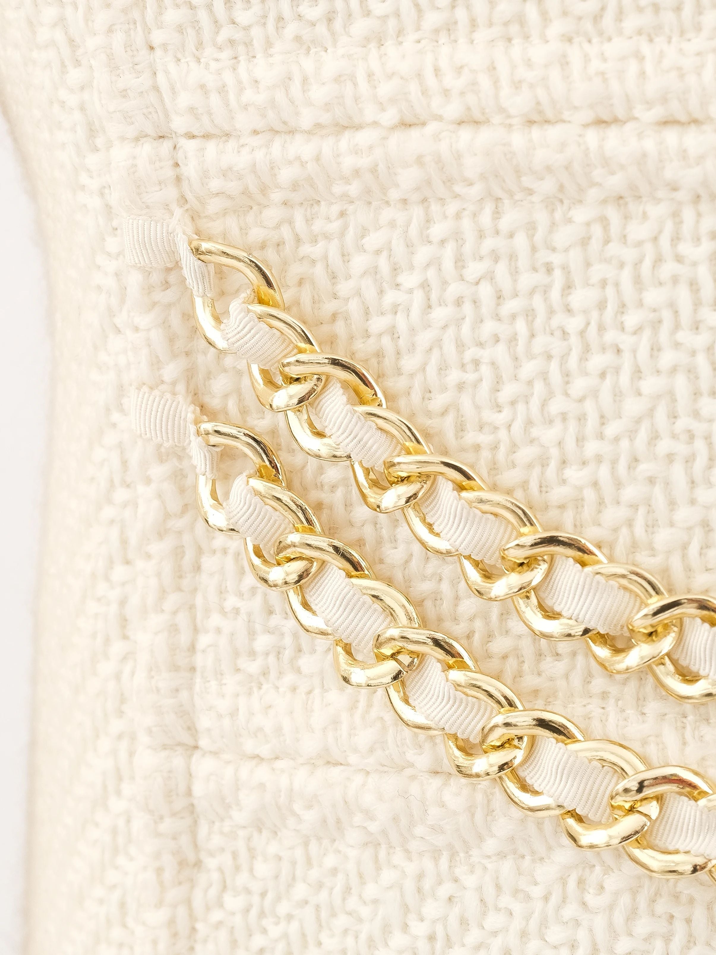 Excellent Luisa Spagnoli White Textured Coat Size L