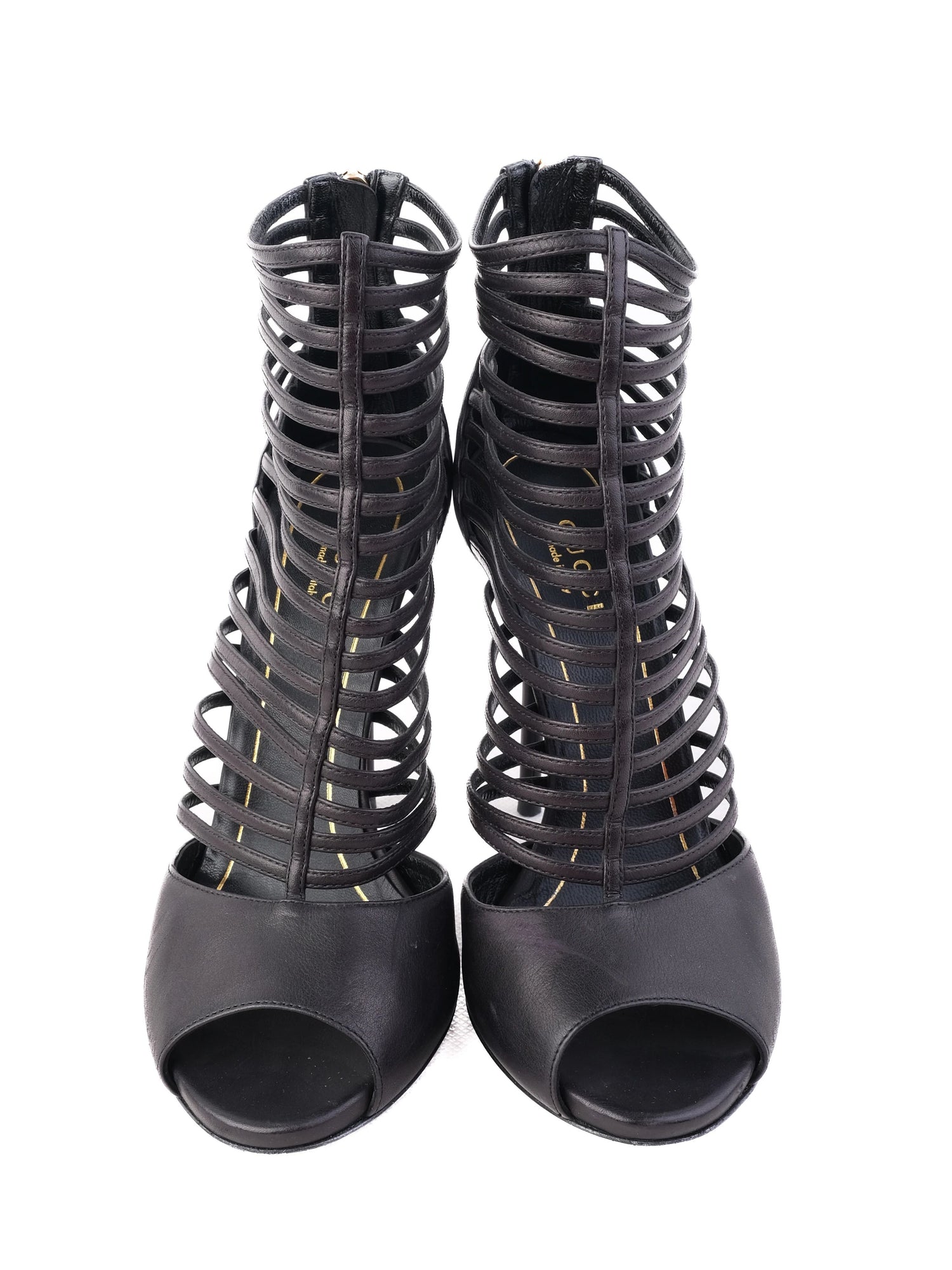Excellent Gucci Black Leather High-Heeled Shoes Size 36