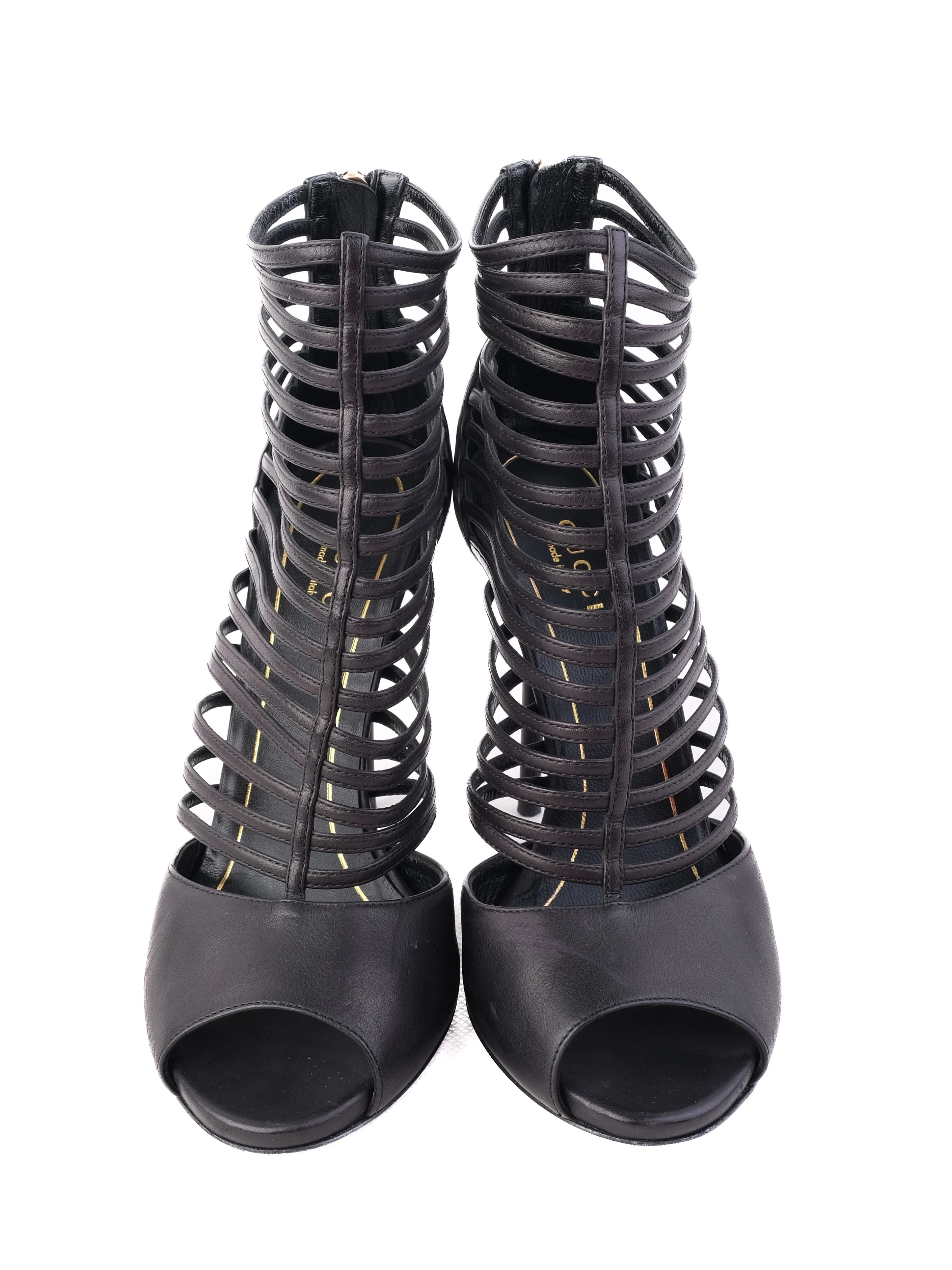 Excellent Gucci Black Leather High-Heeled Shoes Size 36