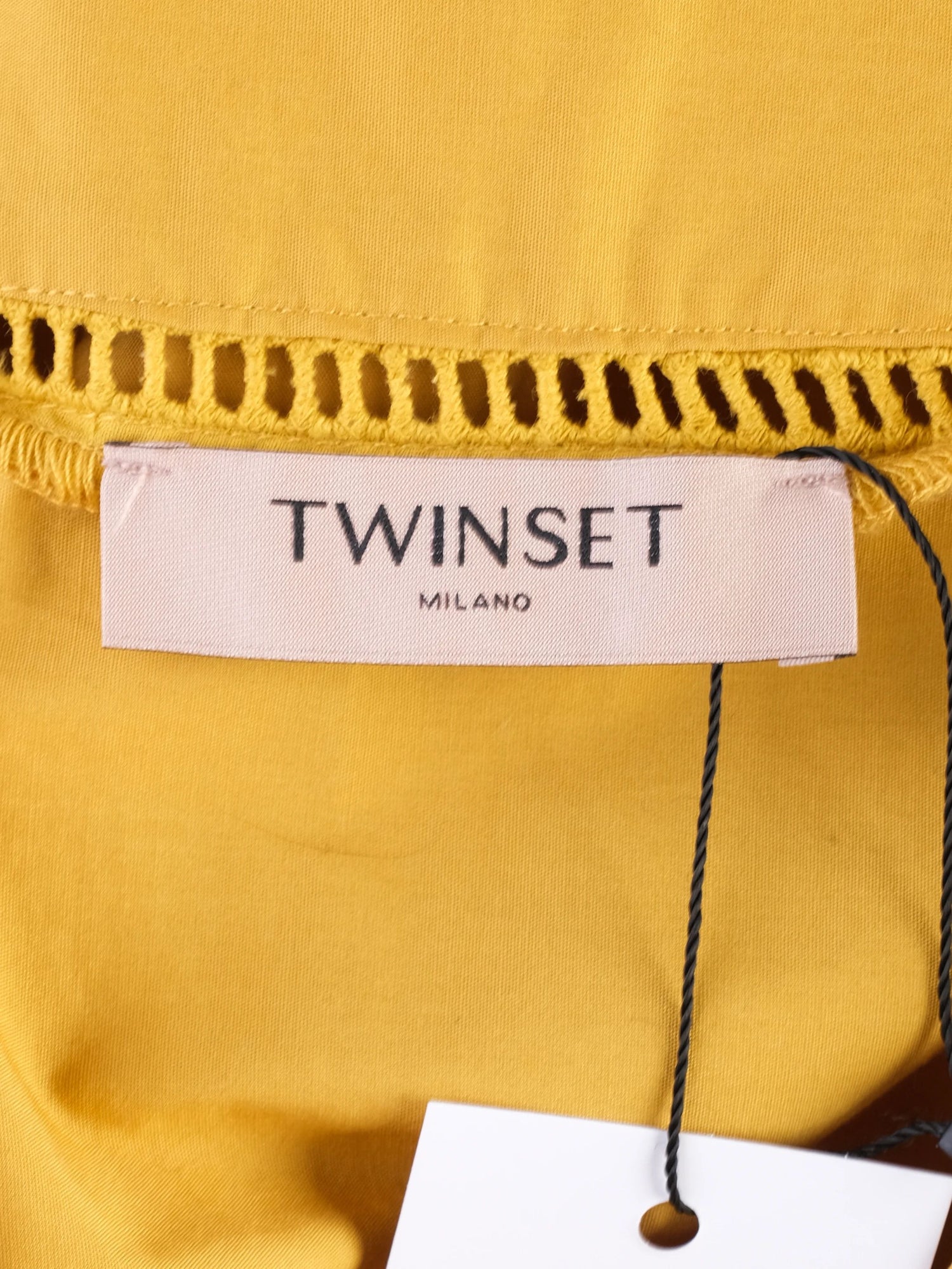 Excellent TWINSET Yellow Maxi Dress Women Size M Long Sleeve Tiered